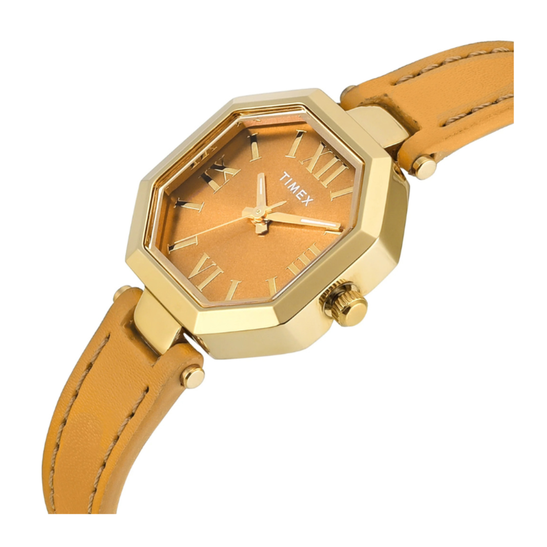 Timex TWEL26900 | Timex Trendline Octagonal 26mm Yellow Dial Analog Women Watch
