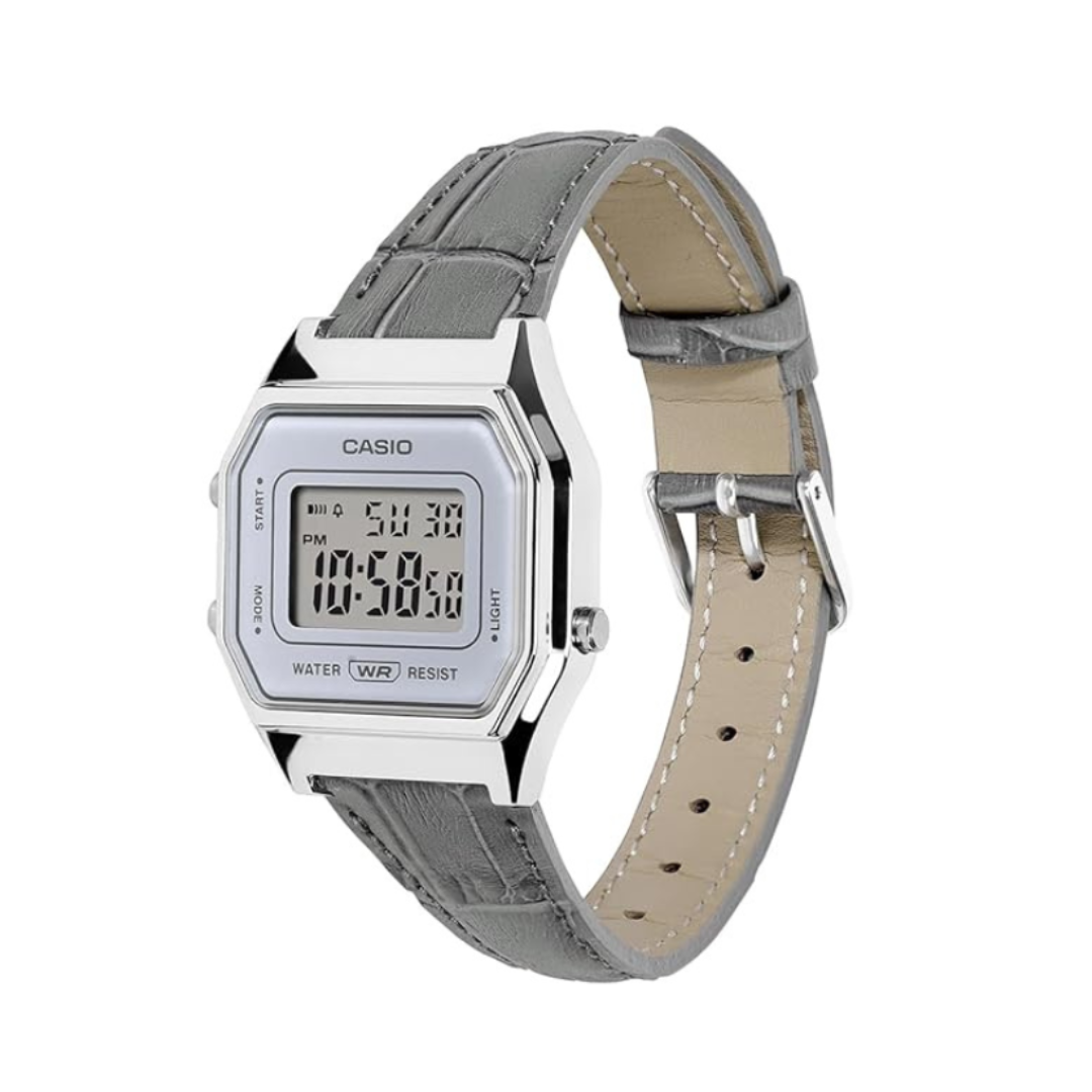 Casio LA680WEL-8A2DF D424 | Classics Women Quartz Blue Dial Digital Leather Watch