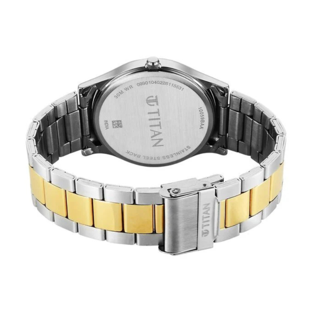 Titan 10059BM03 | Titan Karishma Regal Classic Day-Date Men's Dress Watch.