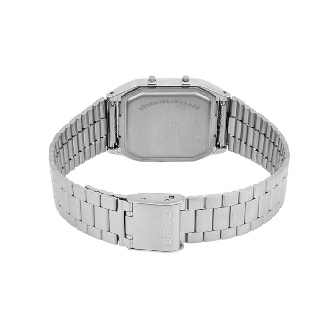 Casio AQ-230A-9AMQYDF AD280 | Vintage Unisex Quartz Green Dial Analog-Digital Stainless Steel Watch