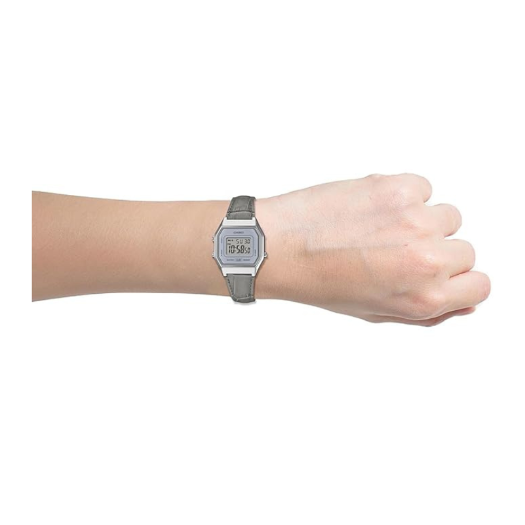 Casio LA680WEL-8A2DF D424 | Classics Women Quartz Blue Dial Digital Leather Watch