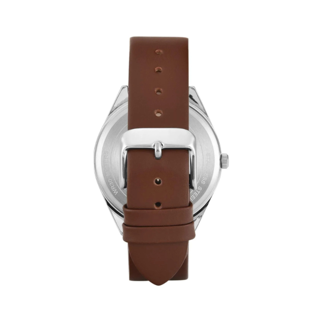 Timex TWTG14601T | Trendline Men Quartz Silver Dial Analog Leather Watch.