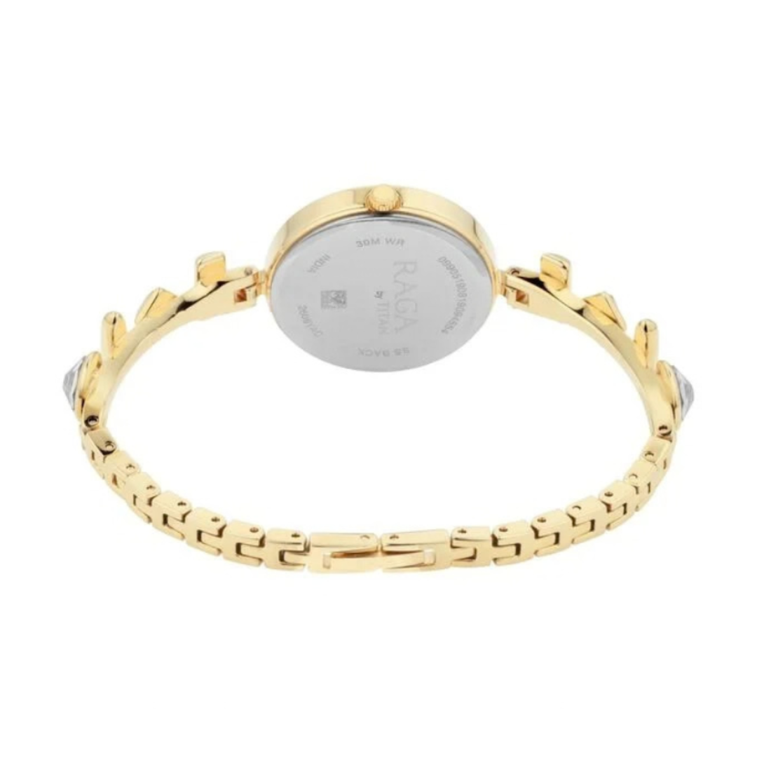 Titan 2606YM05 | Titan Raga Facets Champagne Dial Analog Stainless Steel Strap Watch for Women