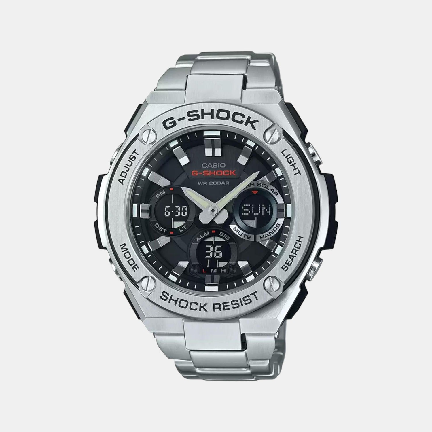G-Shock Men Quartz Black Dial Analog-Digital Stainless Steel Watch G604