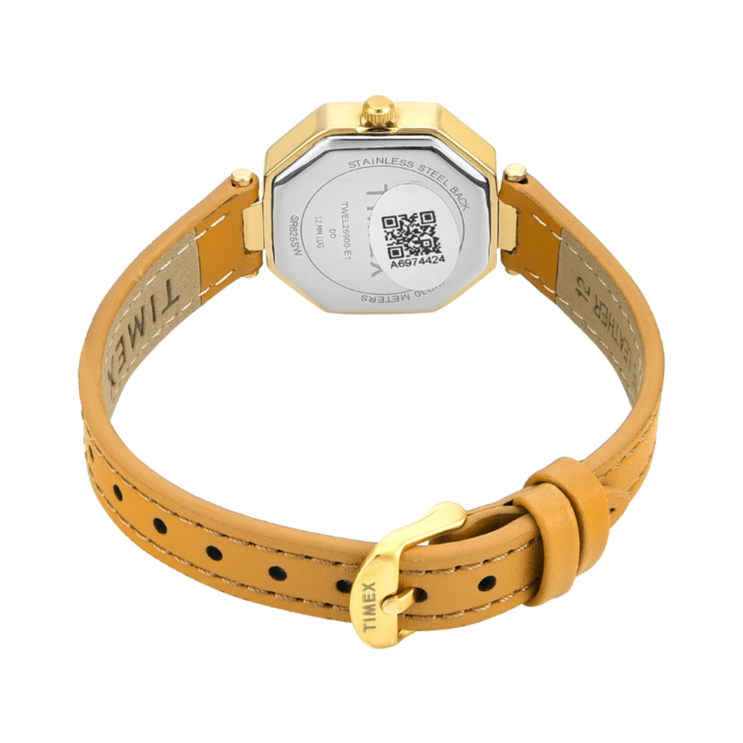 Timex TWEL26900 | Timex Trendline Octagonal 26mm Yellow Dial Analog Women Watch
