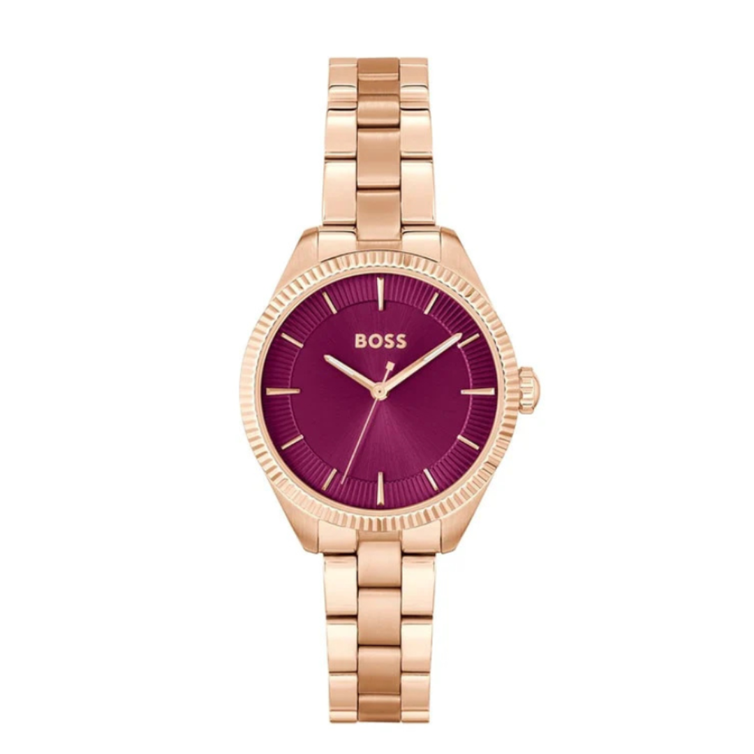 Boss 1502728 | Sage Women Quartz Red Dial Analog Stainless Steel Watch.