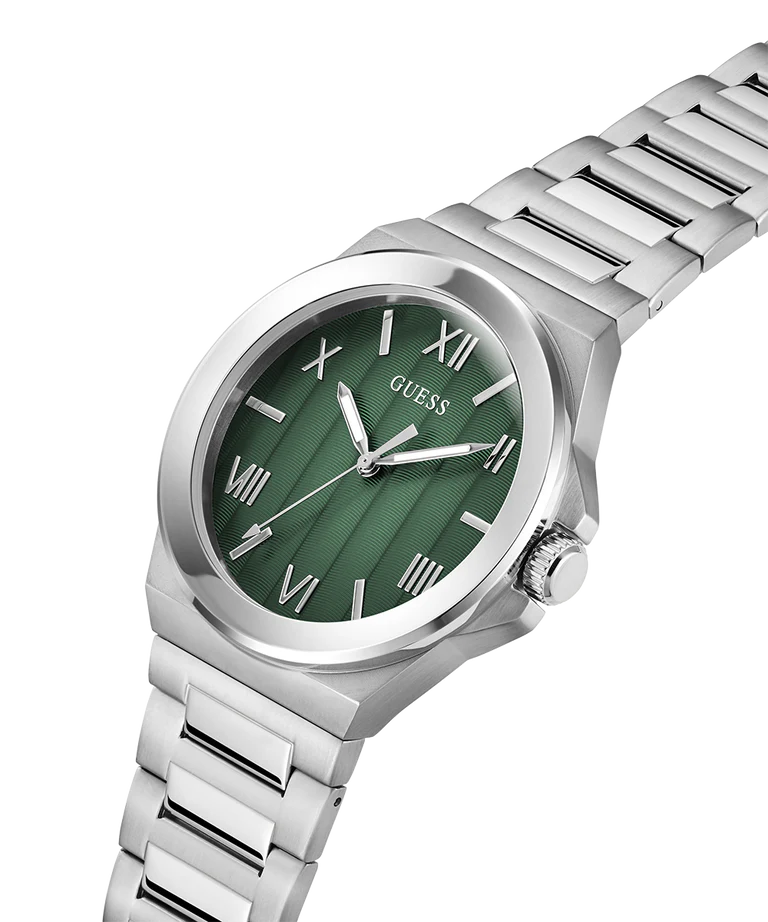 Guess GW0789G1 | Gd Vinyl Men Quartz Green Dial Analog Stainless Steel.