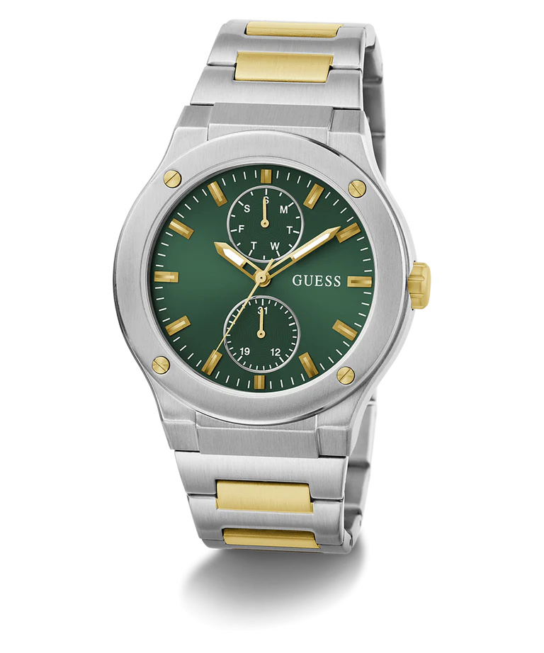 Guess GW0795G1 | Gd Jet Men Quartz Green Dial Analog Stainless Steel.