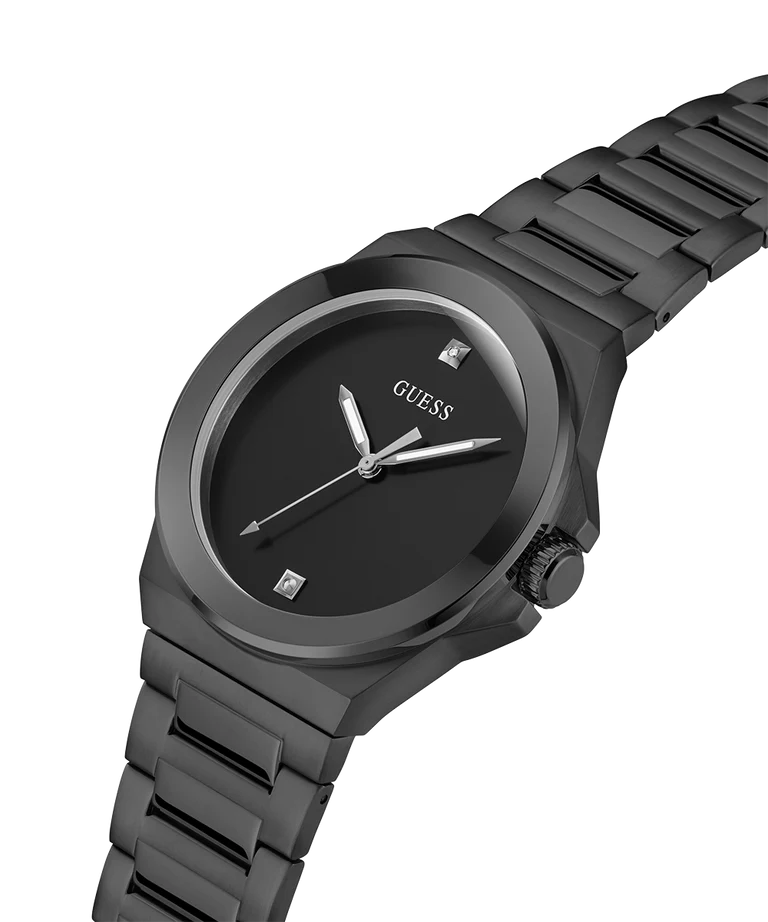 Guess GW0833G2 | Gd Vinyl Men Quartz Black Dial Analog Stainless Steel.