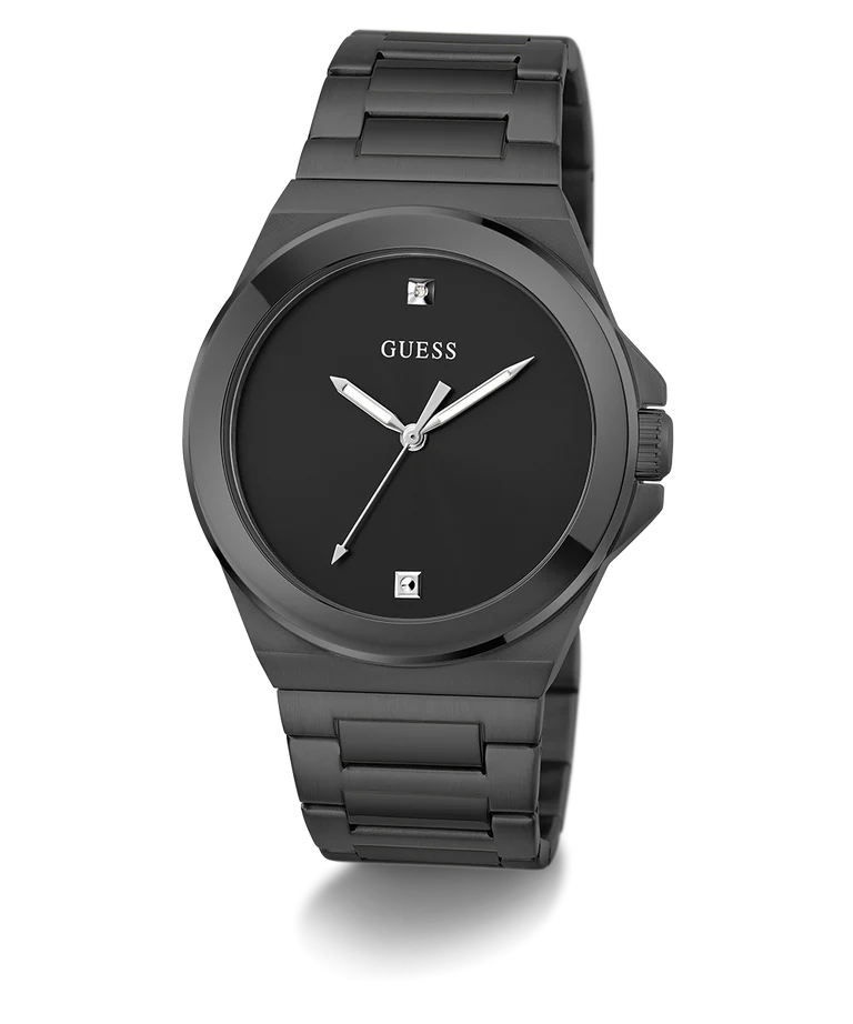Guess GW0833G2 | Gd Vinyl Men Quartz Black Dial Analog Stainless Steel.