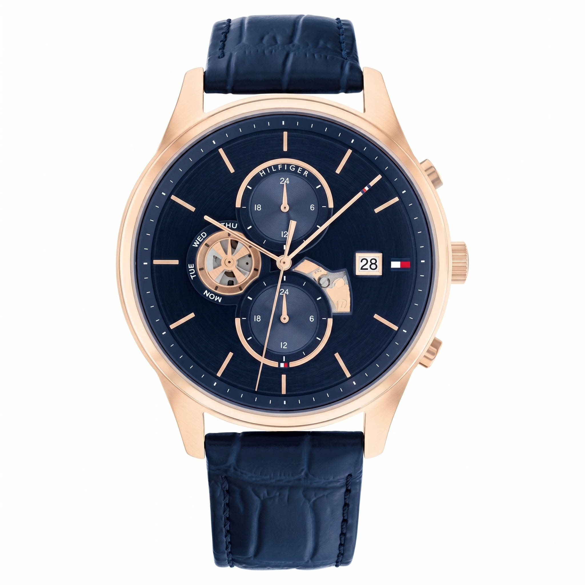 Tommy Hilfiger NETH1710503 | Tommy Hilfiger Quartz Analog Blue Dial Blue Leather Strap Watch For Men