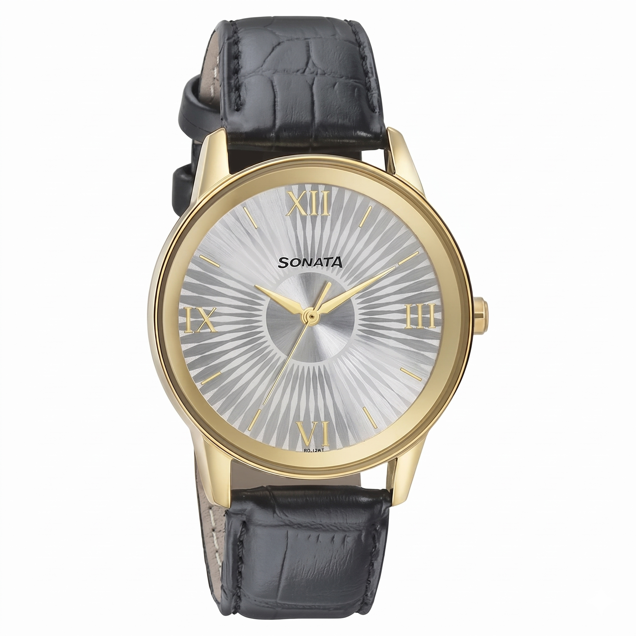 Sonata 7133YL01 | Sonata Quartz Analog Silver Dial Leather Strap Watch for Men