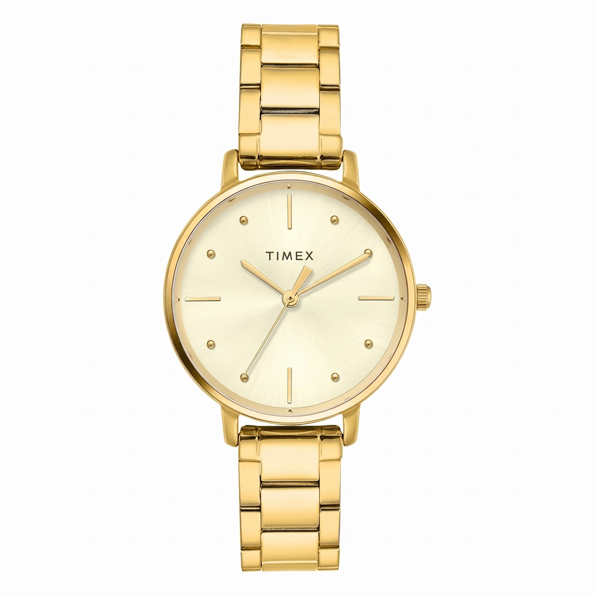Timex TWEL15829 | Trendline Women Quartz Champagne Dial Analog Stainless Steel Watch