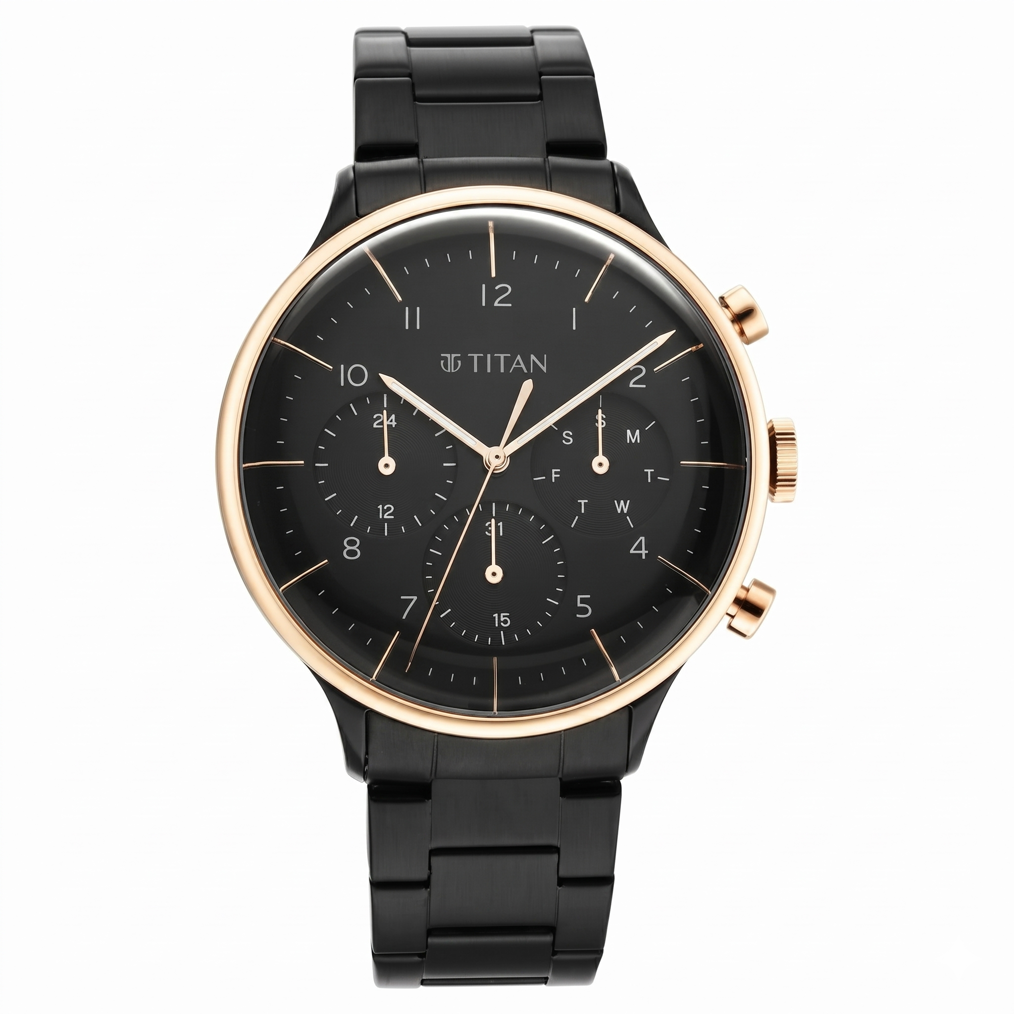 Titan 90102KM01 | Titan Urban Magic Black Dial Analog Stainless Steel Strap watch for Men