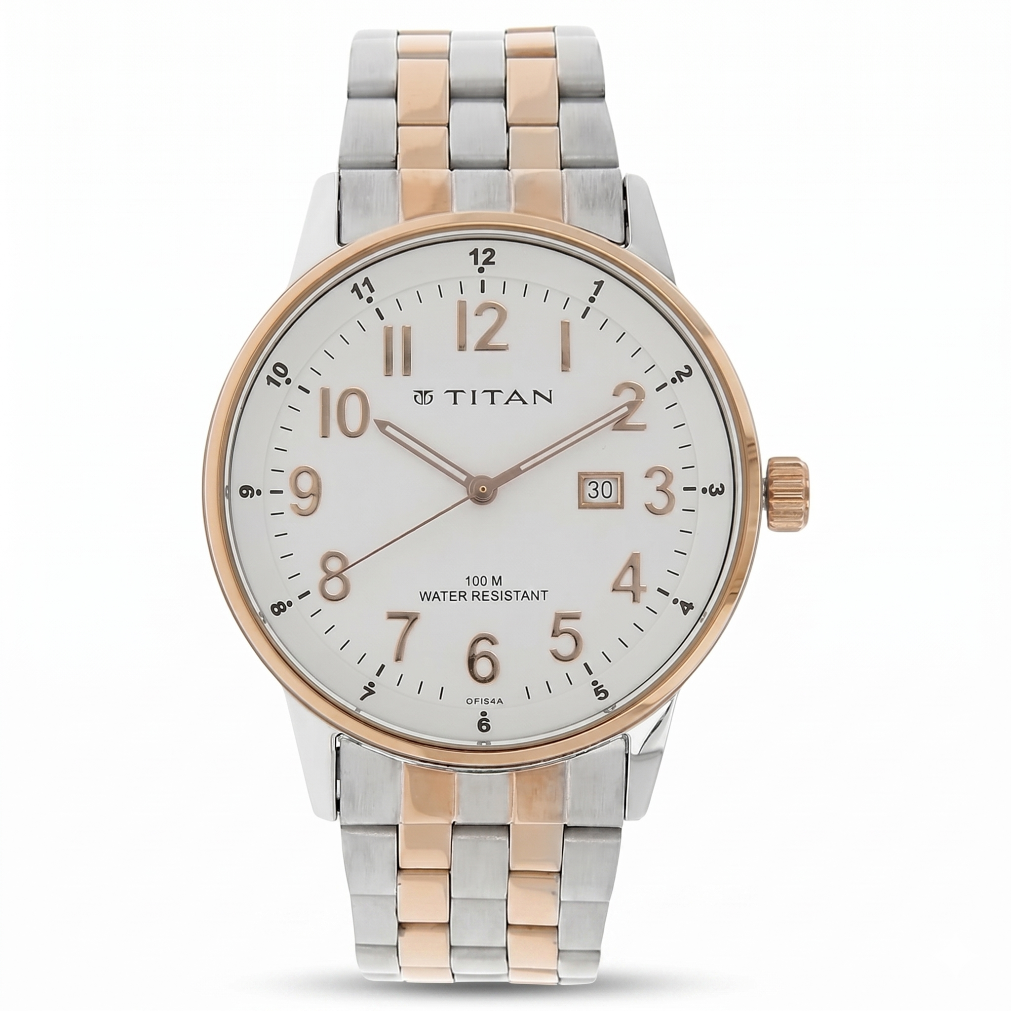 Titan 9441KM02 | Titan Analog with Date White Dial Stainless Steel Strap Men