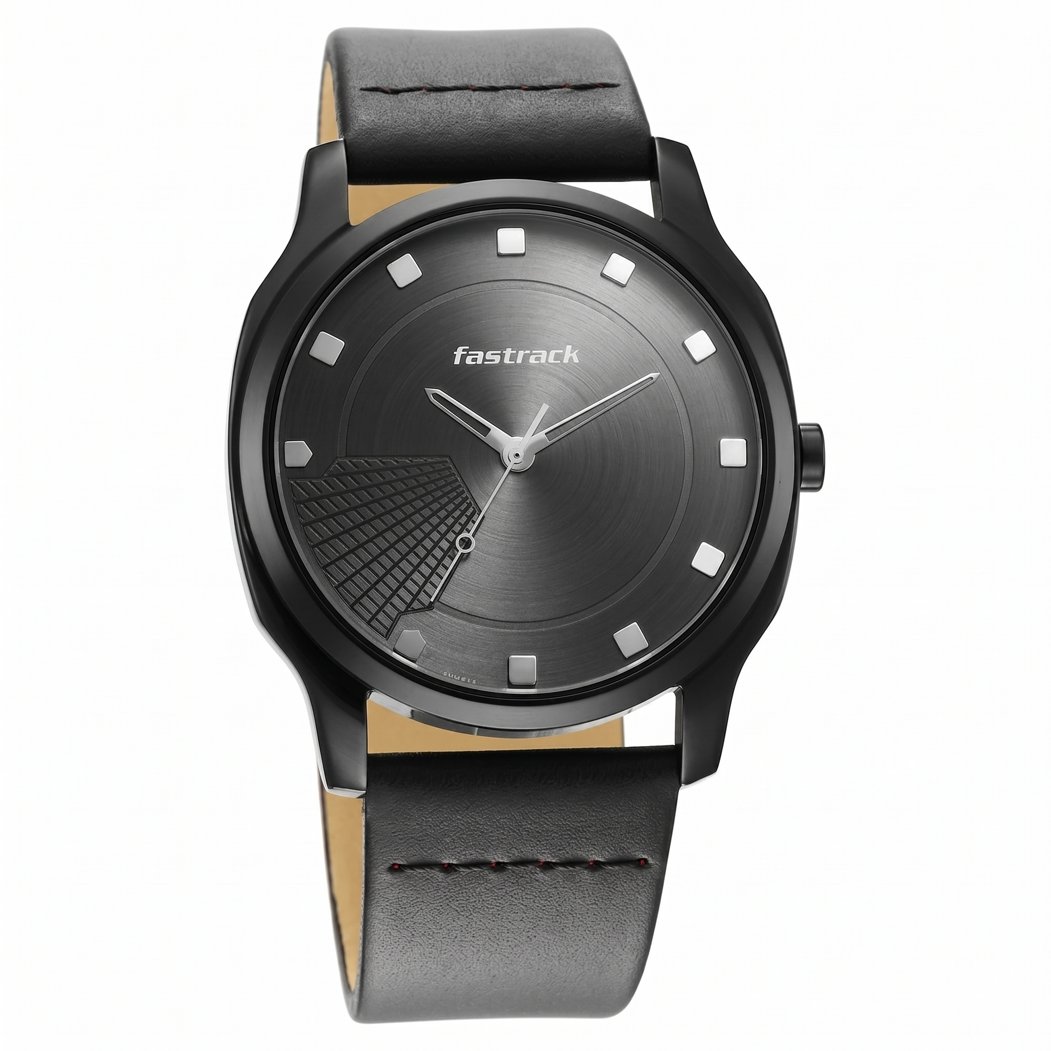 Fastrack 3255NL01 | Fastrack Stunners Quartz Analog Anthracite Dial Leather Strap Watch for Guys