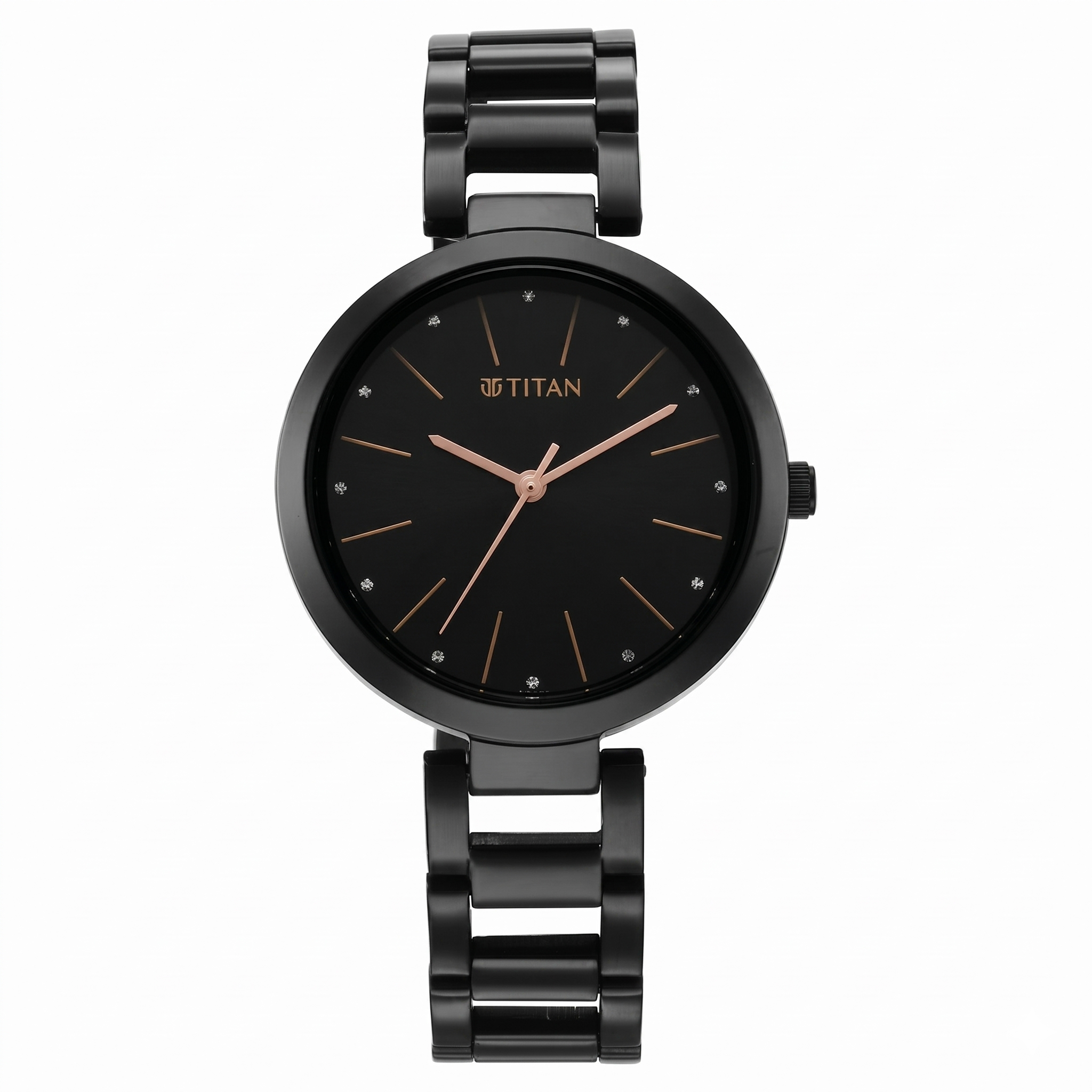 Titan 2480NM01 | Titan Workwear Quartz Analog Black Dial Black Stainless Steel Strap Watch for Women