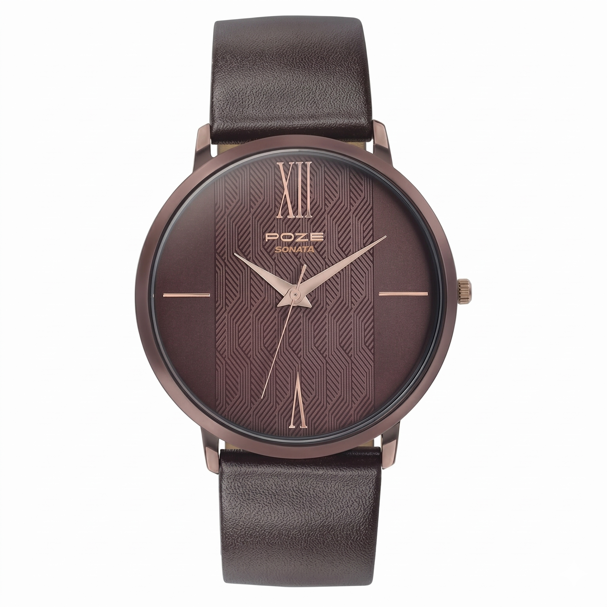 Sonata SP70004KL03 | Poze by Sonata Quartz Analog Brown Dial Leather Strap Watch for Men
