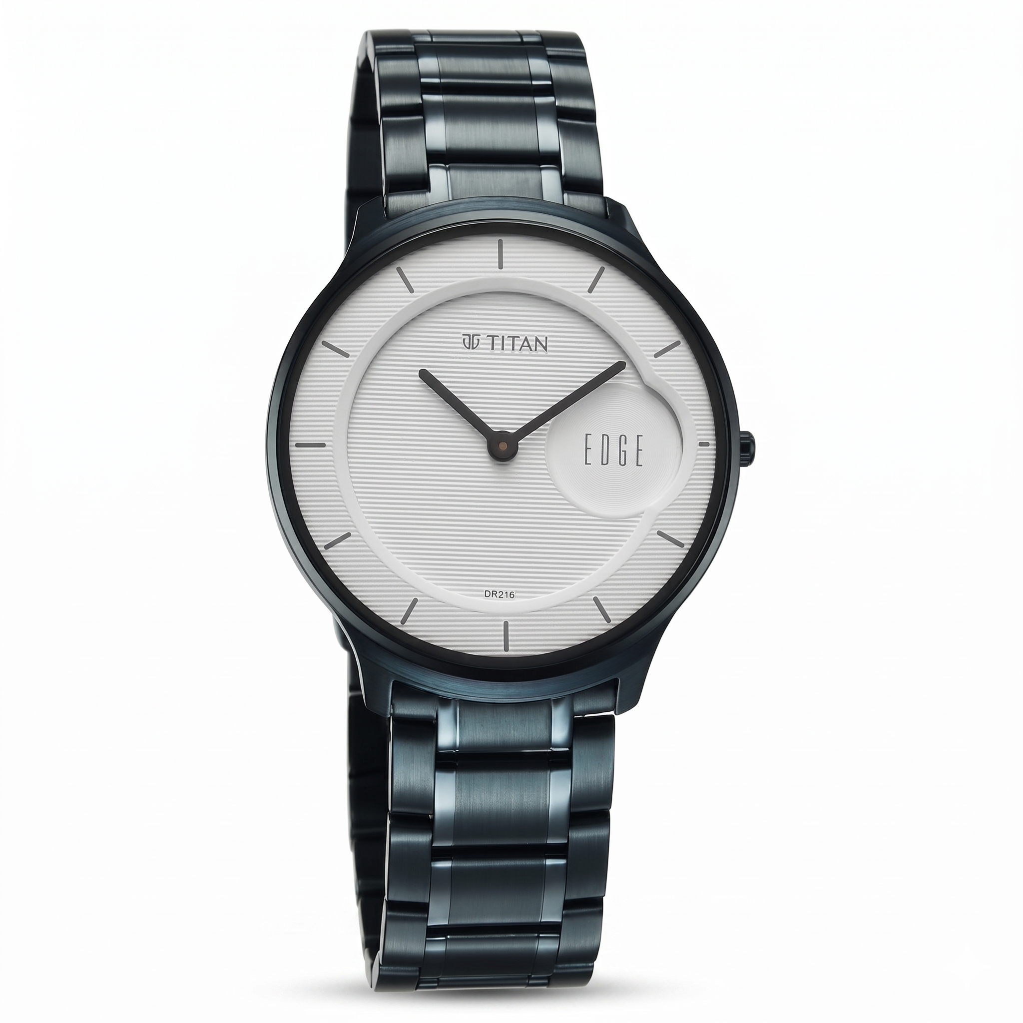 Titan 1843QM04 | Titan Edge Murals Quartz Analog White Dial Blue Stainless Steel Strap Watch For Men