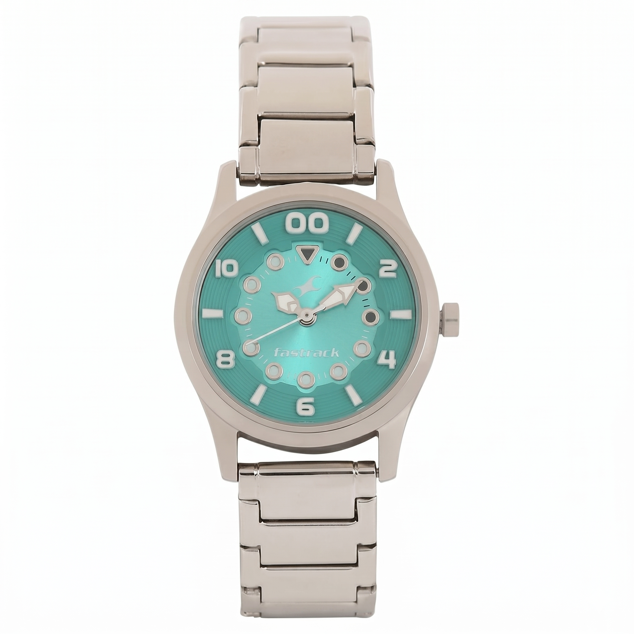 Fastrack 6116SM02 | Fastrack Quartz Analog Green Dial Stainless Steel Strap Watch for Girls