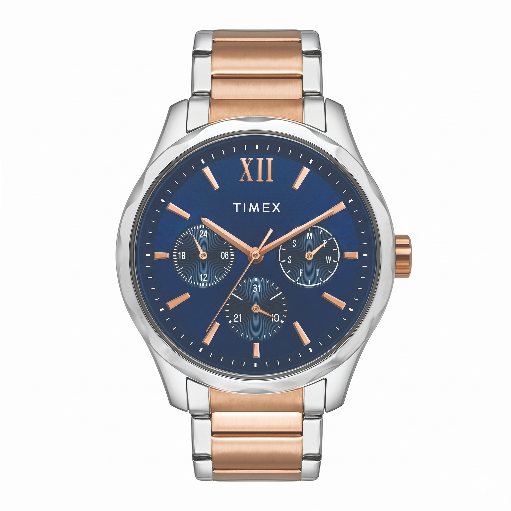 Timex TW00PR267 | Timex Empera Pairs Blue Dial Round Case Multifunction Function Watch