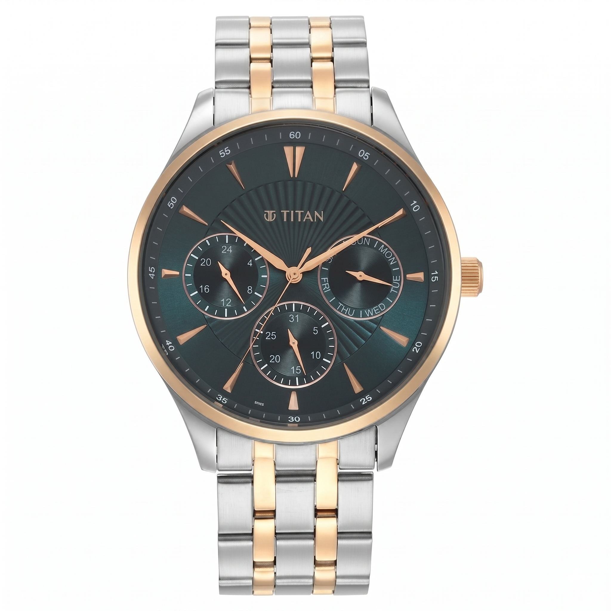 Titan 90127KM02 |  Titan Opulent Blue Dial Quartz Multifunction Stainless Steel Strap watch for Men
