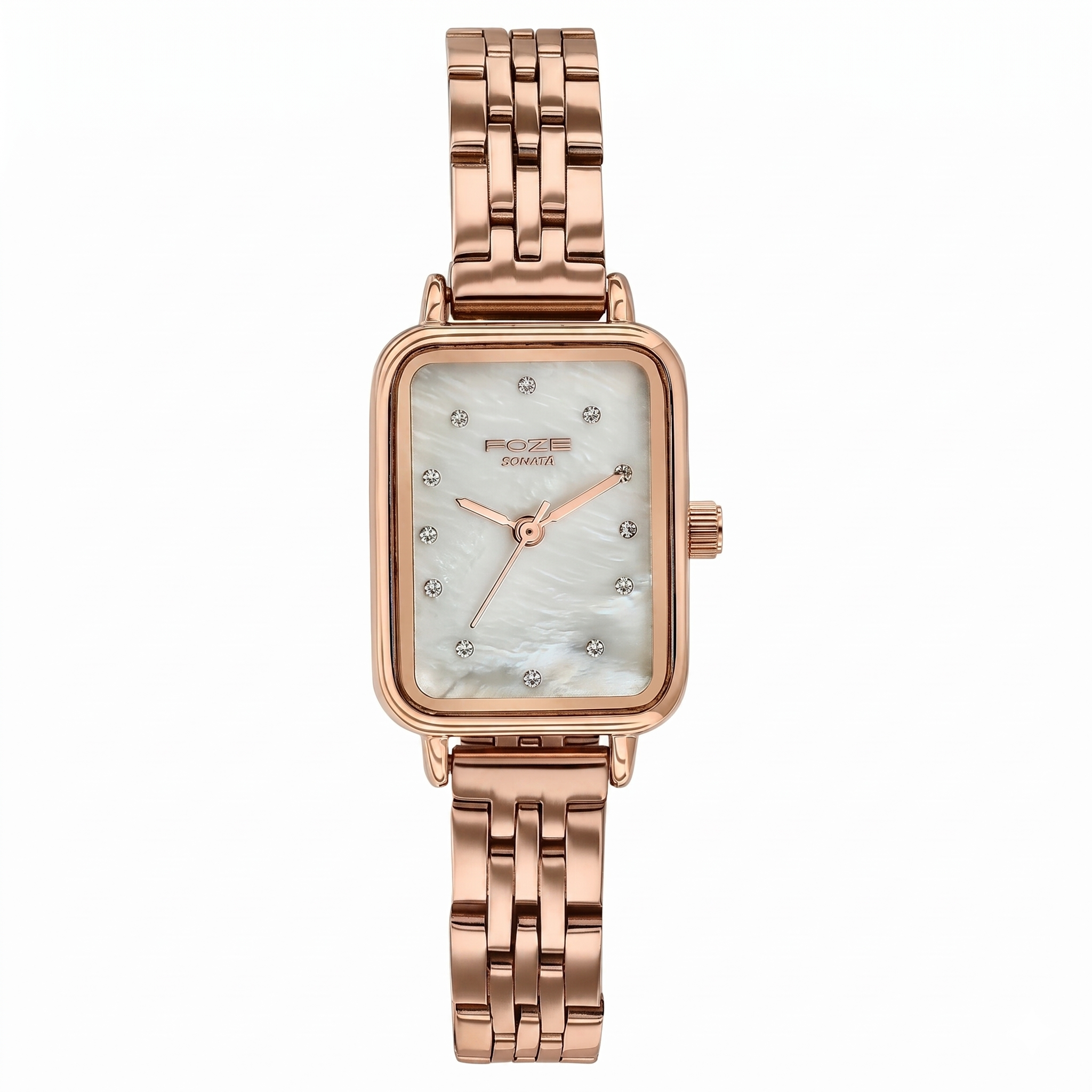 Sonata SP80133WM01 | Sonata Poze Quartz Analog Mother of Pearl Dial Rose Gold Metal Strap Watch For Women