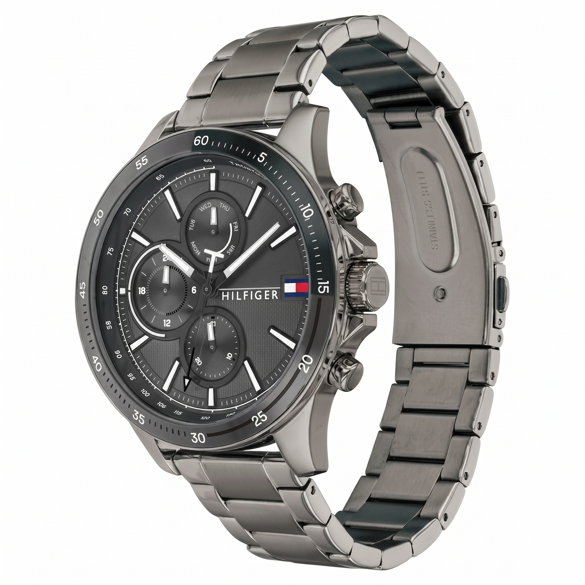 Tommy Hilfiger NCTH1791719 | Tommy Hilfiger Quartz Multifunction Grey Dial Stainless Steel Strap Watch for Men