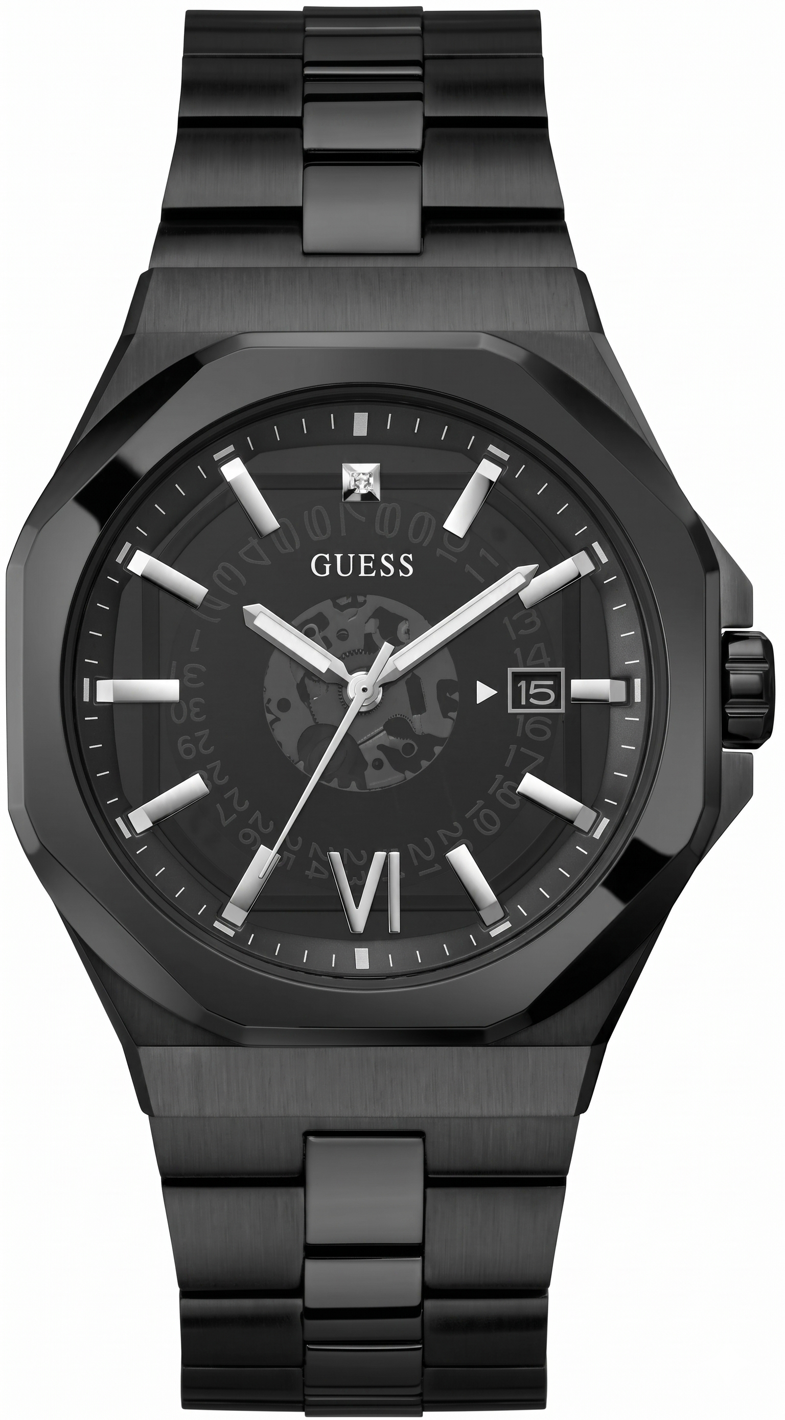 Guess GW0573G3 | Gd Emperor Men Quartz Black Dial Analog Stainless Steel.