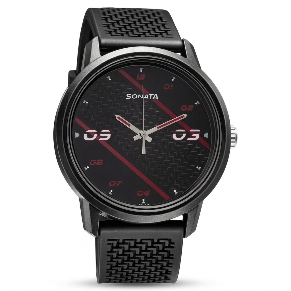 Sonata 77085PP10 | Sonata Quartz Analog PU Strap Watch for Men
