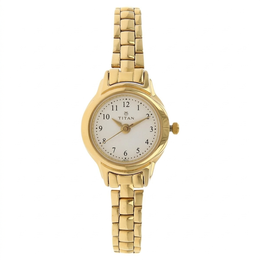Titan 2401YM01 | Titan Quartz Analog White Dial Stainless Steel Strap Watch for Women