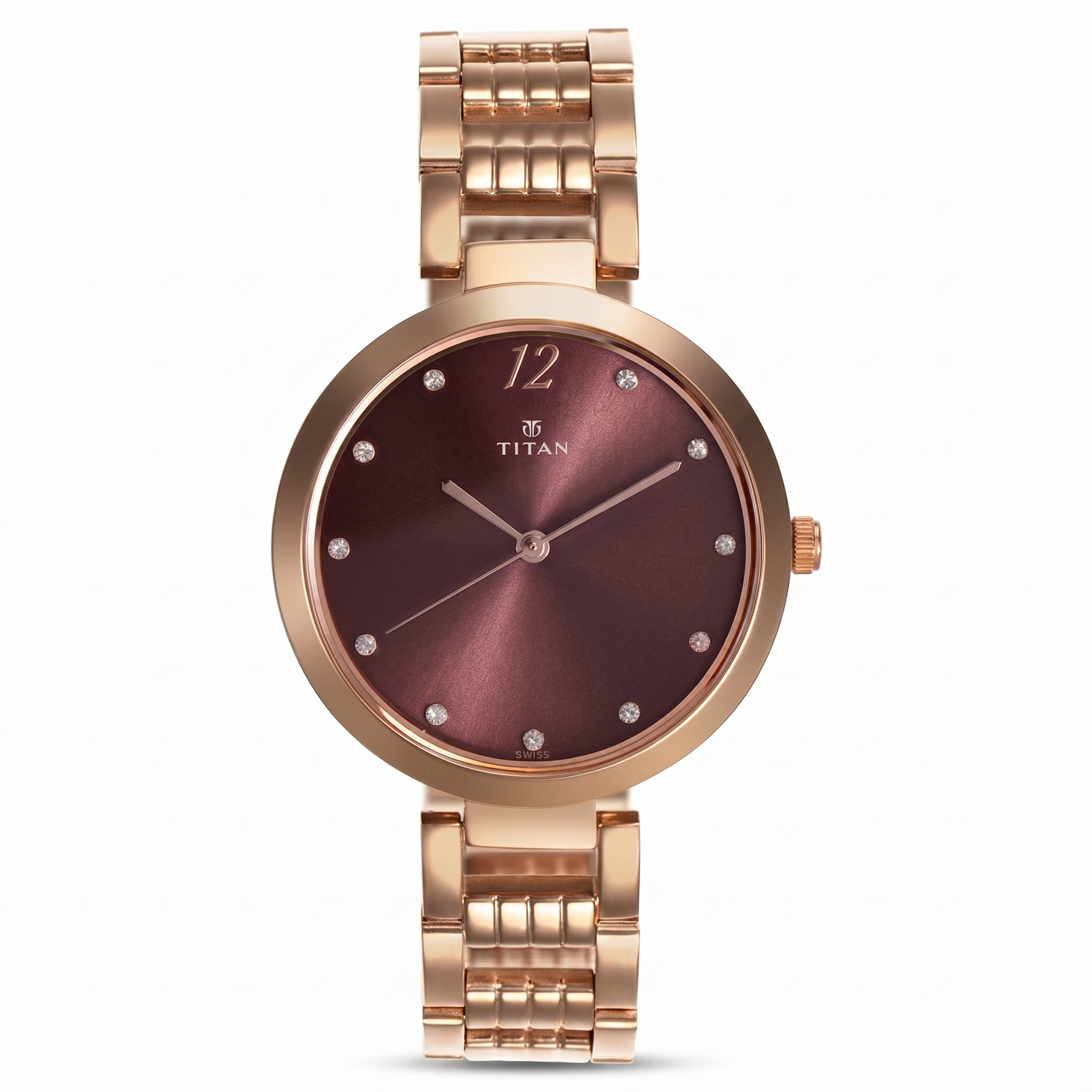 Titan 2480WM02 | Titan Sparkle Purple Dial Analog Stainless Steel Strap Watch for Women