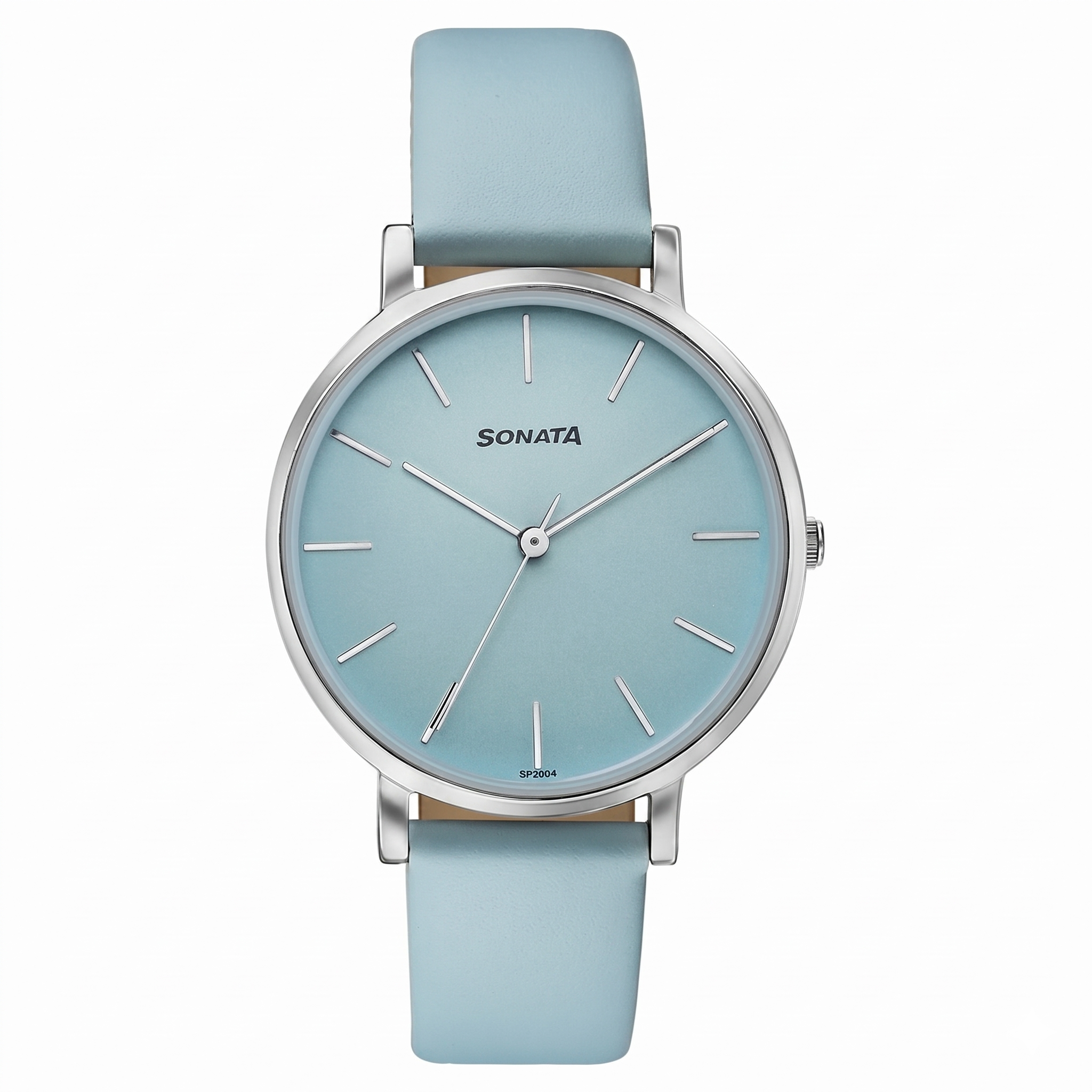 Sonata 87073SL03 | Sonata Pastel Play Quartz Analog Blue Dial Leather Strap Watch For Women