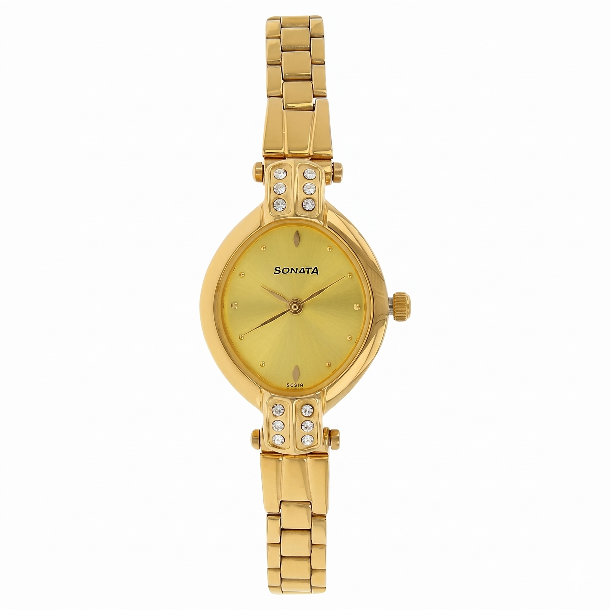 Sonata NS8064YM01 | Sonata Quartz Analog Champagne Dial Stainless Steel Strap Watch for Women