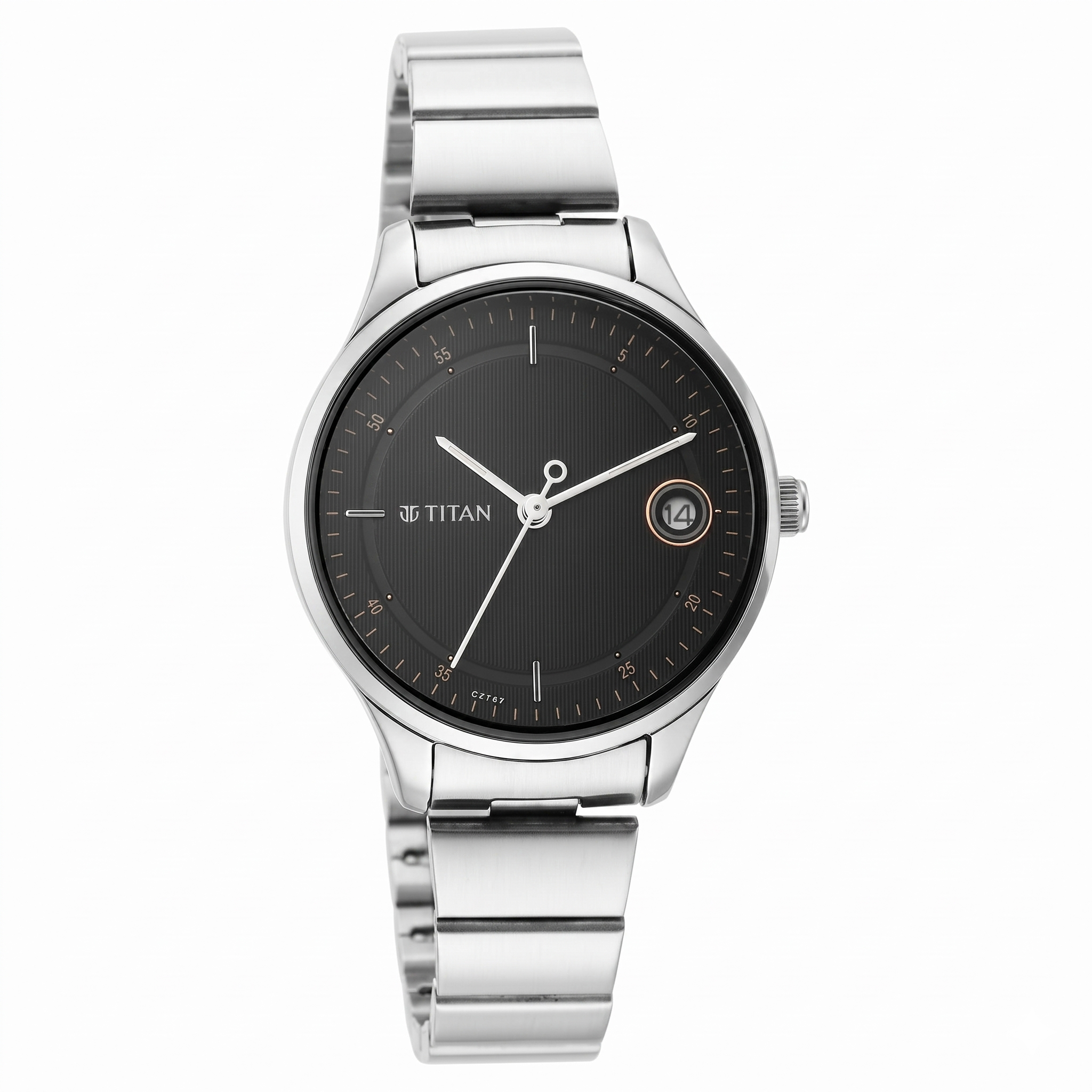 Titan 2649SM01 | Titan Workwear Black Dial Women Watch With Stainless Steel Strap