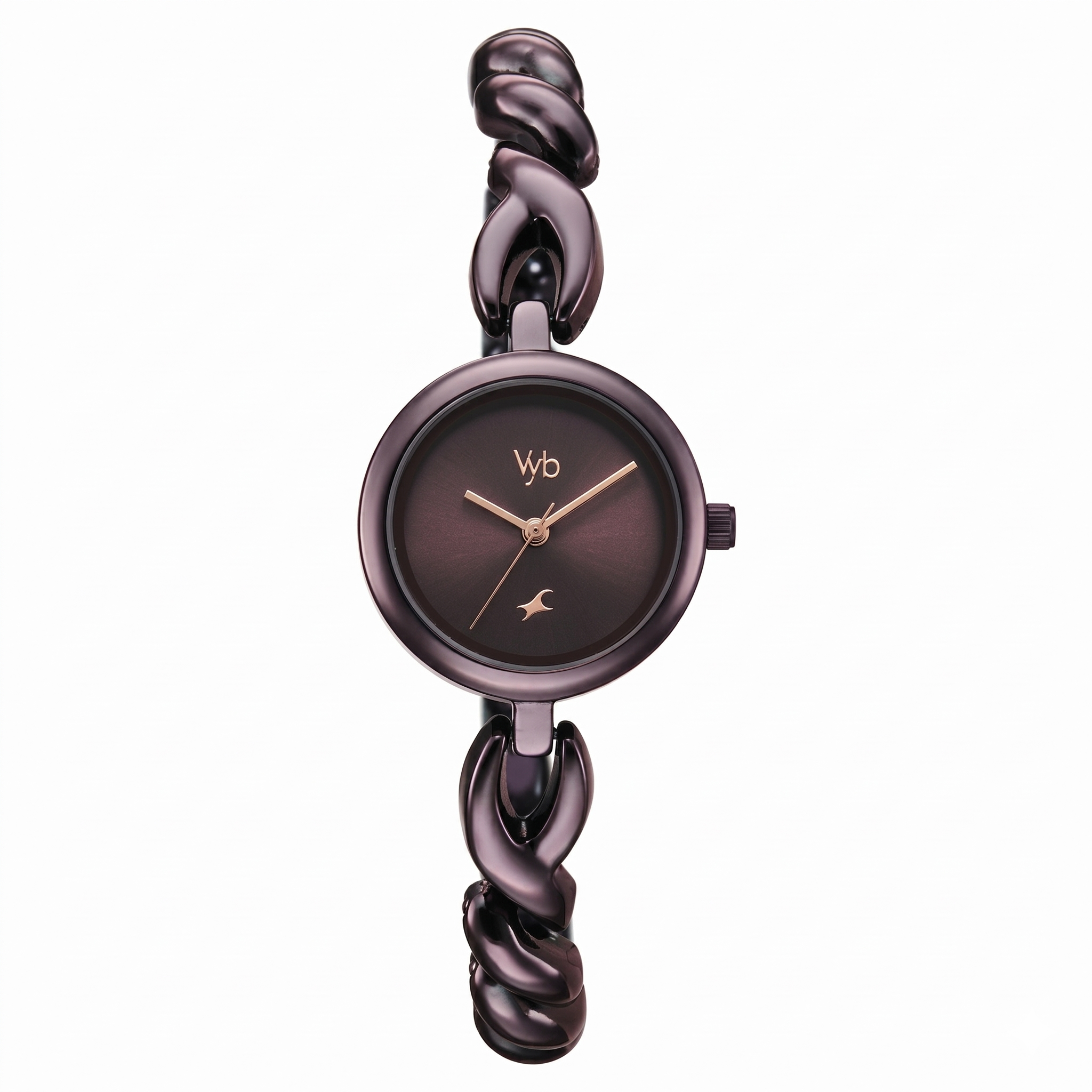 Fastrack FV60099QM01W | Vyb Siren By Fastrack Quartz Analog Purple Dial Purple Stainless Steel Strap Watch For Girls