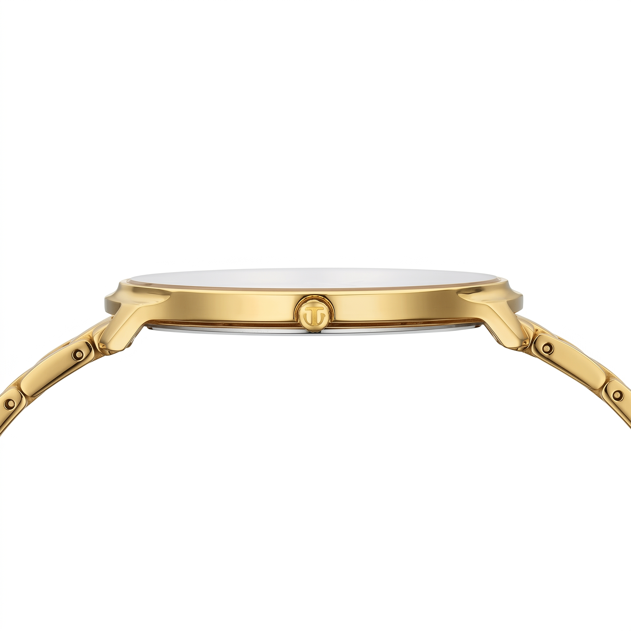 Titan 1843YM02 | Titan Edge Metal Golden Dial Stainless Steel Strap Watch for Men