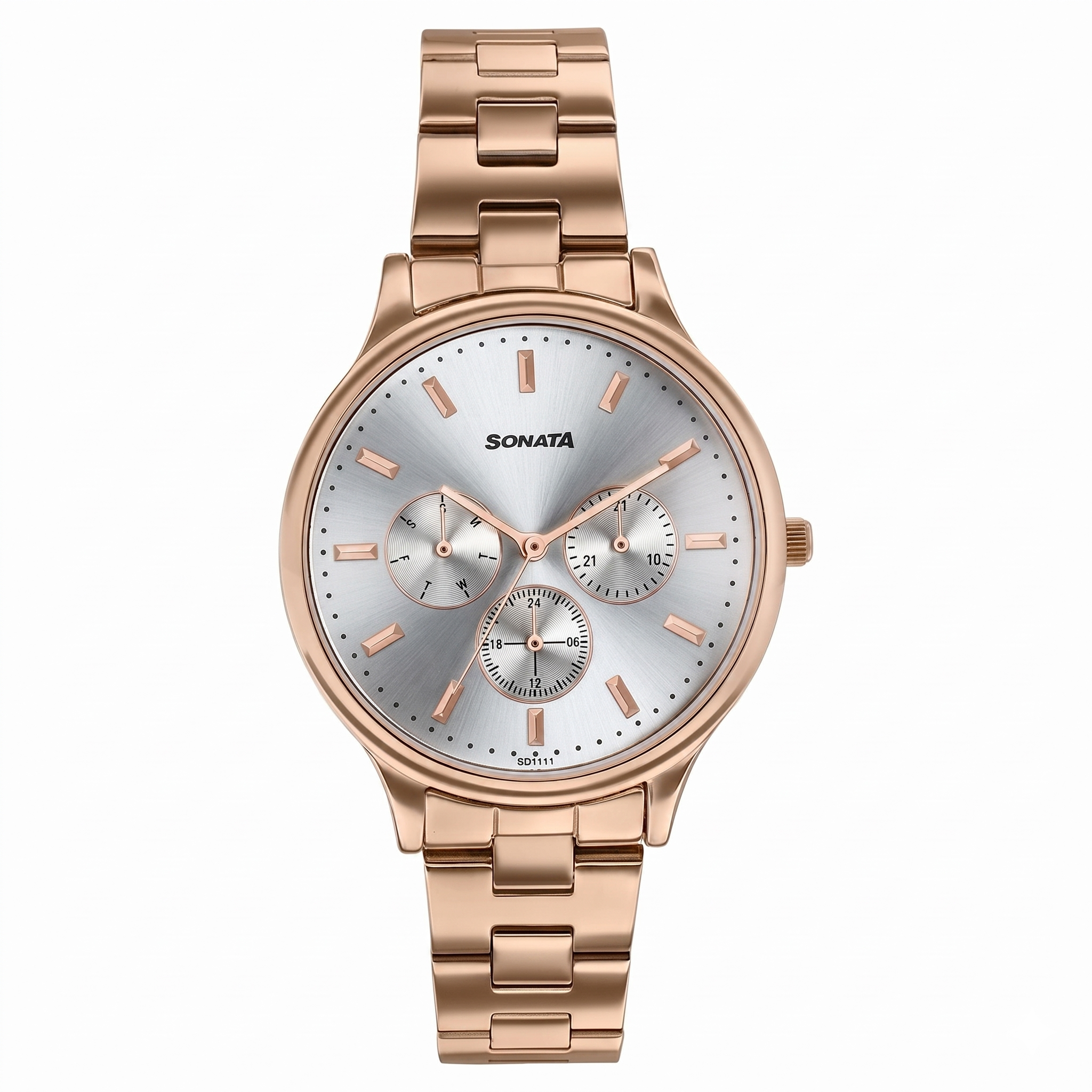 Sonata 87119WM01 | Sonata Women's Work Wear rose goldWatch - Premium Multifunction design for everyday style