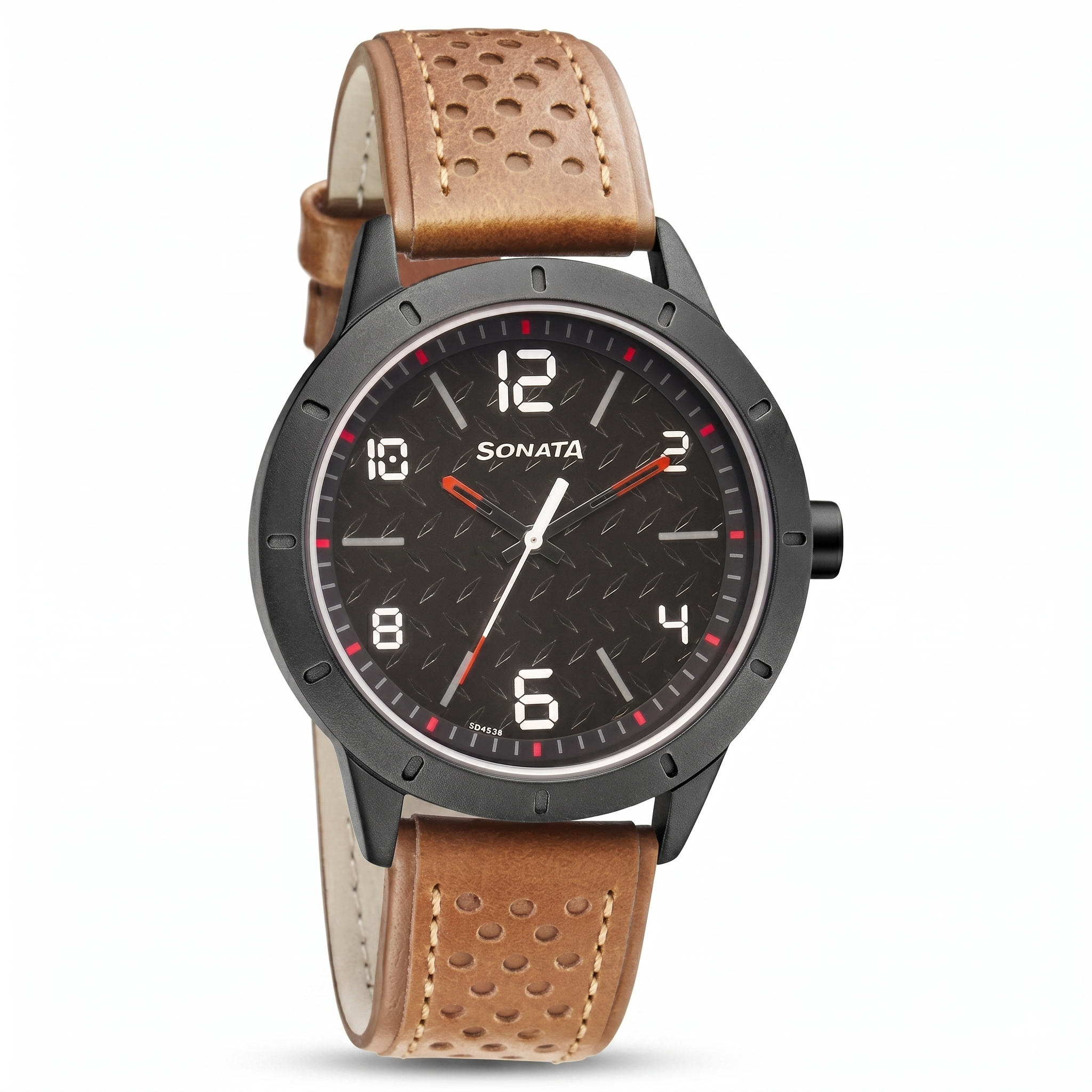 Sonata NP7137AL02 | Sonata Quartz Analog Black Dial Leather Strap Watch for Men