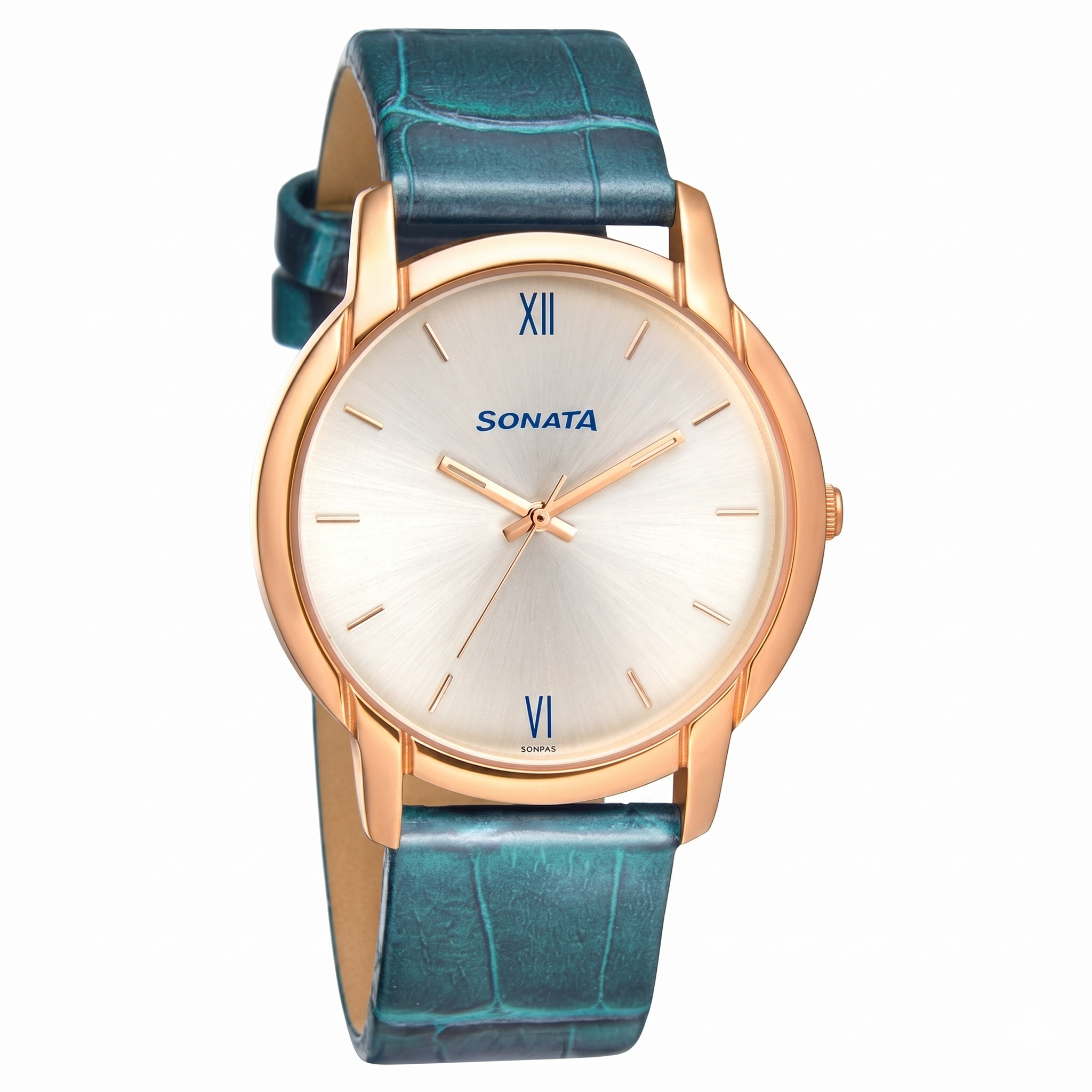 Sonata NP77031WL01 | Sonata Quartz Analog Silver Dial Leather Strap Watch for Men