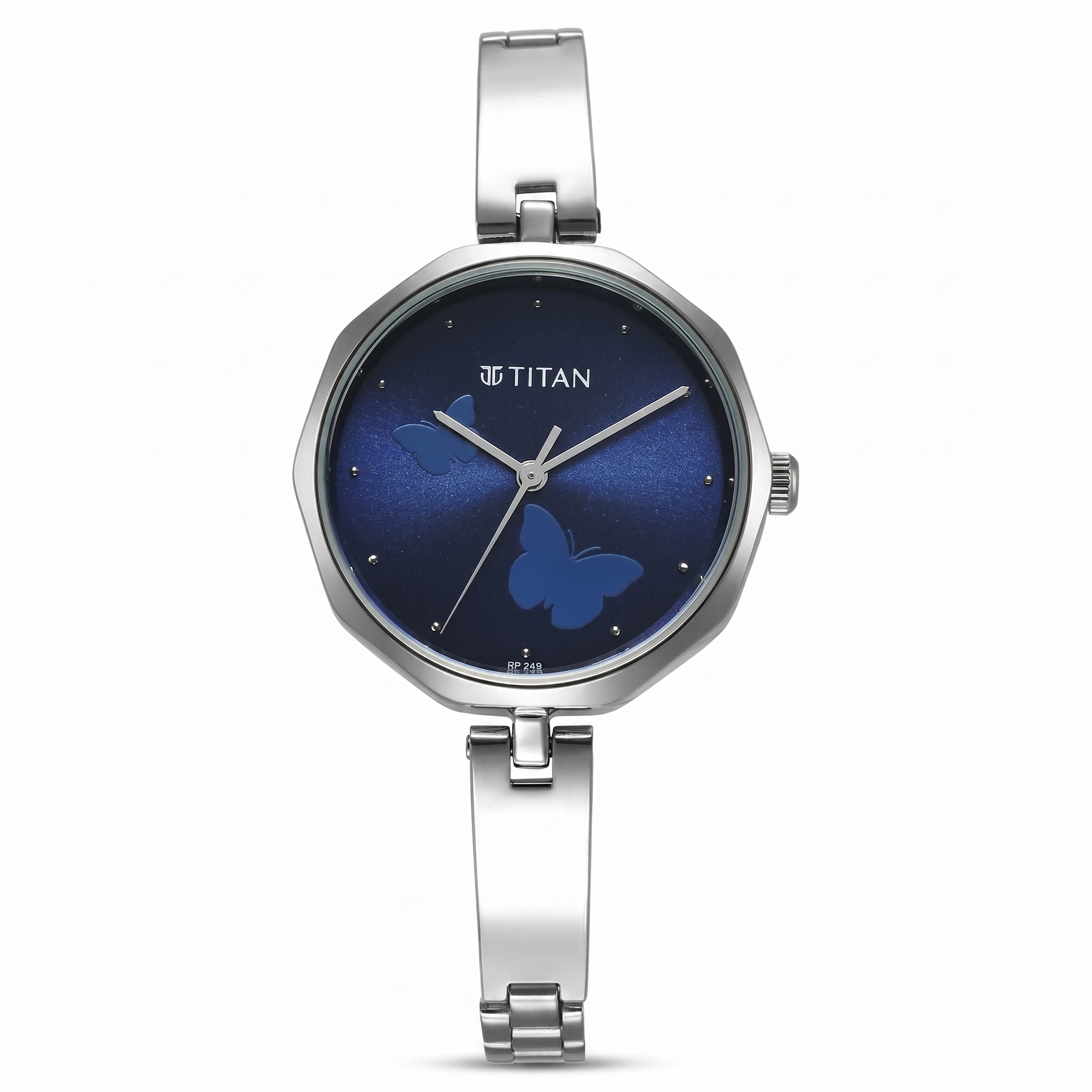 Titan 2702SM02 | Titan Karishma Quartz Analog Blue Dial Stainless Steel Strap Watch for Women
