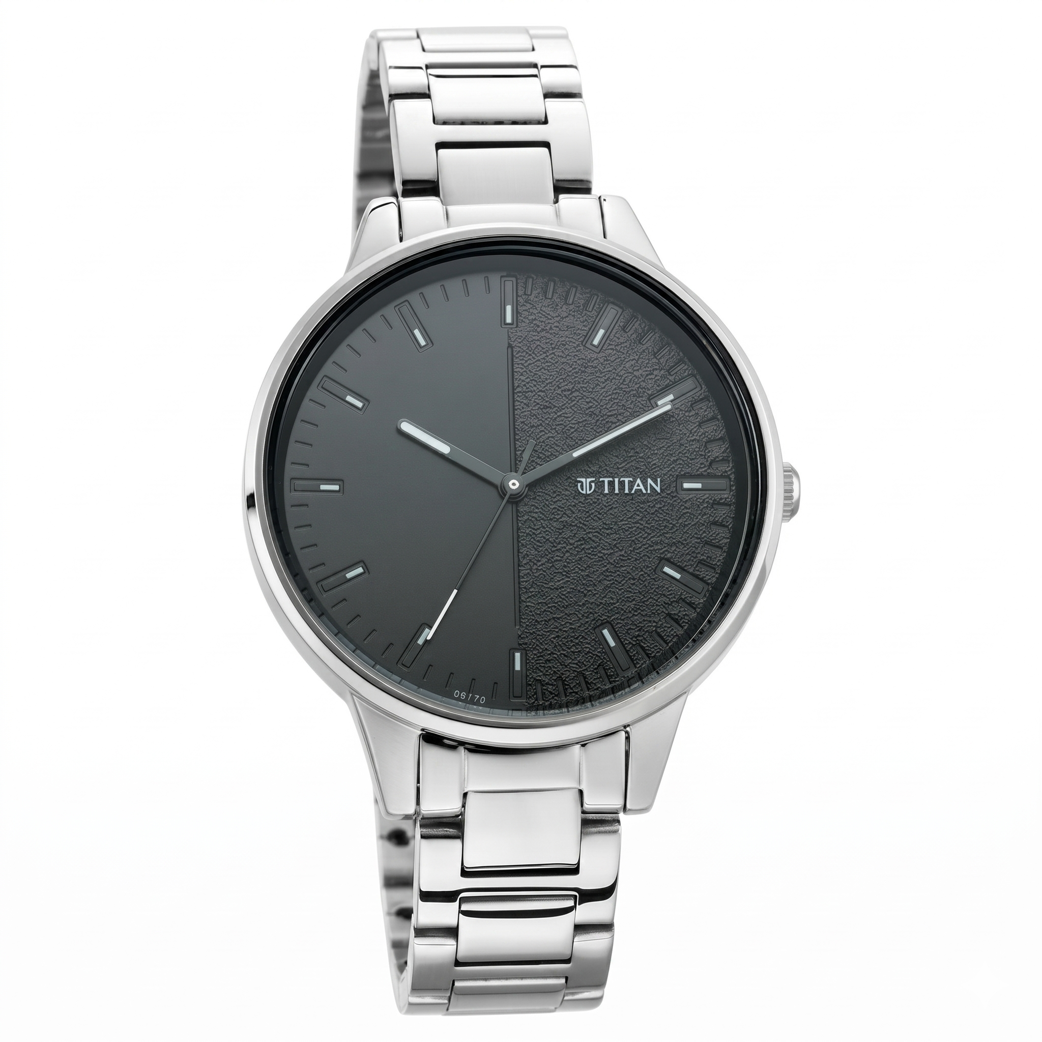 Titan 2648SM02 | Titan Women's Precision Simplicity Watch: Black Gradient Dial with Metal Strap