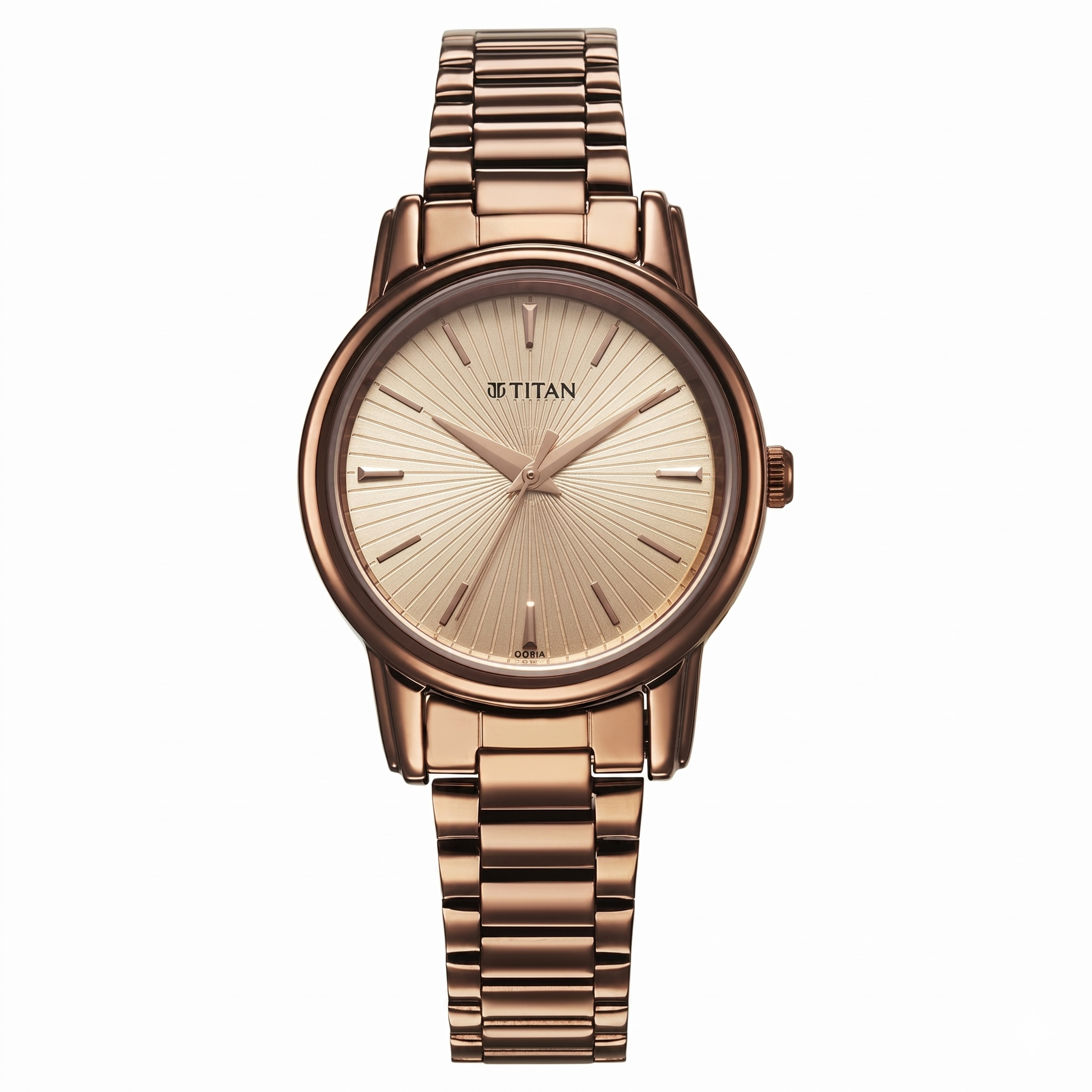 Titan 2760QM01 | Titan Karishma Quartz Analog Beige Dial Brown Stainless Steel Strap Watch For Women