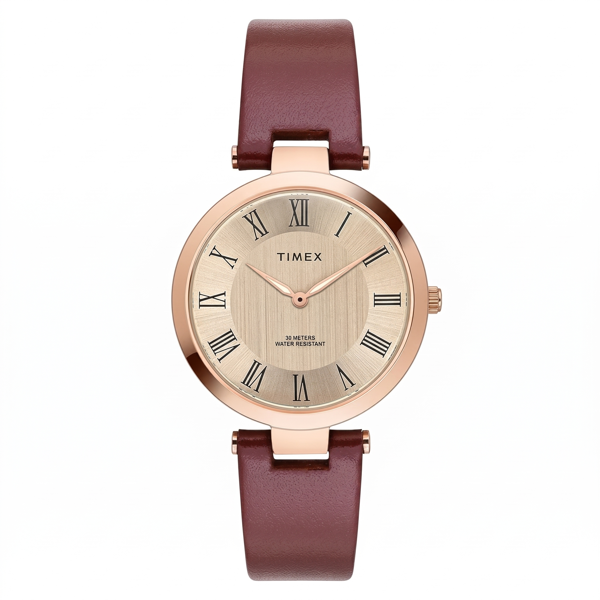 Timex TWEL19211 | Fashion Women Quartz Rose Gold Dial Analog Leather Watch