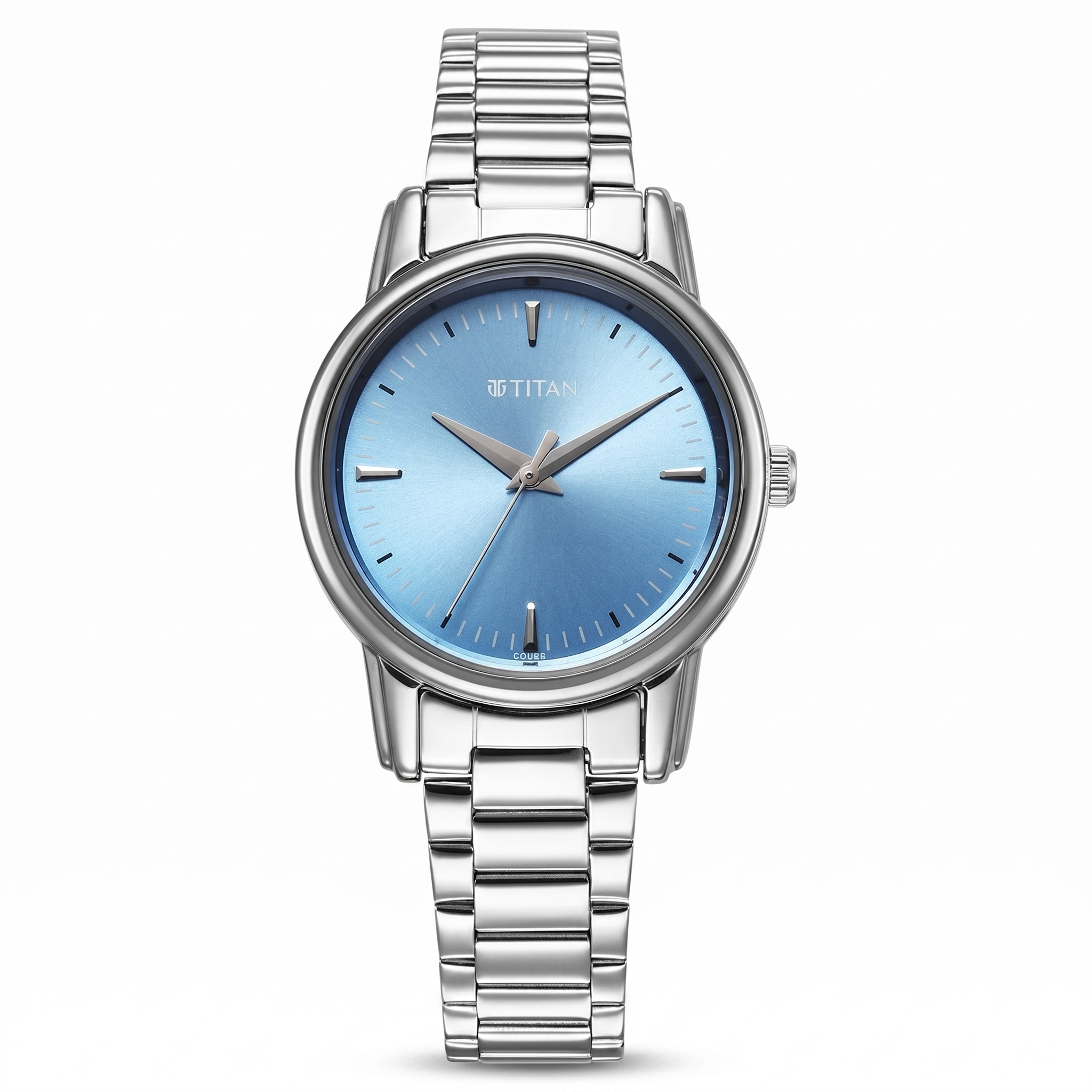 Titan 2760SM02 | Titan Karishma Quartz Analog Blue Dial Silver Stainless Steel Strap Watch For Women