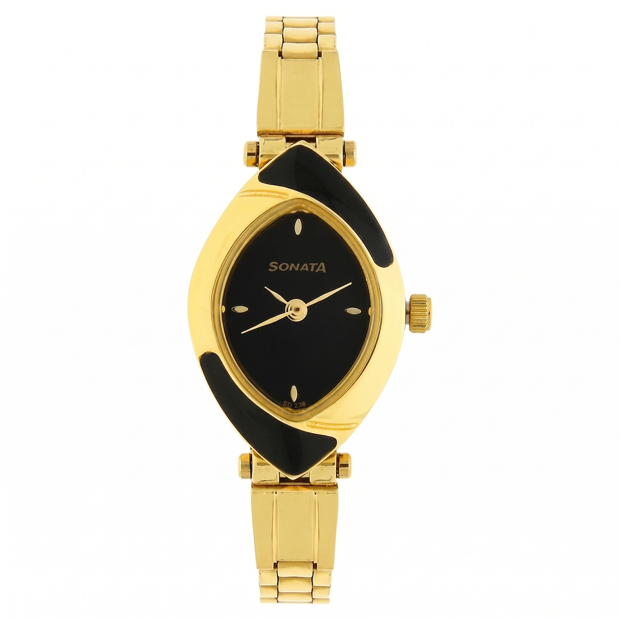Sonata NG8069YM04 | Sonata Quartz Analog Black Dial Stainless Steel Strap Watch for Women