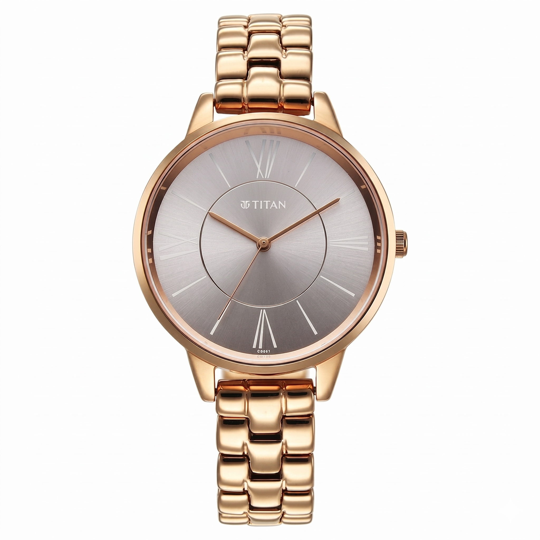 Titan 2648WM10 | Titan Neo Quartz Analog Grey Dial Rose Gold Metal Strap Watch For Women