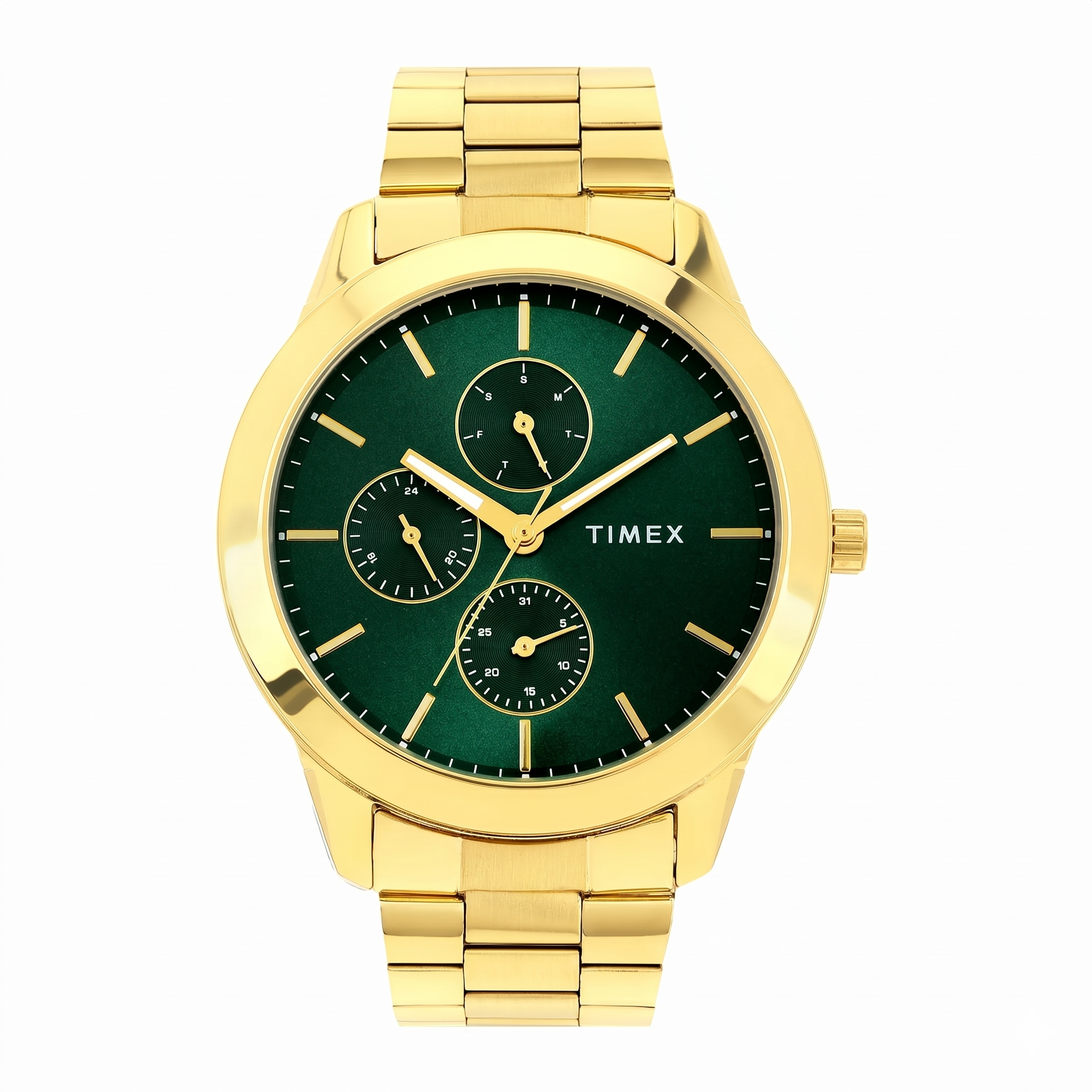 Timex TWEG18522 | TIMEX Men Green Round Dial Analog Watch.