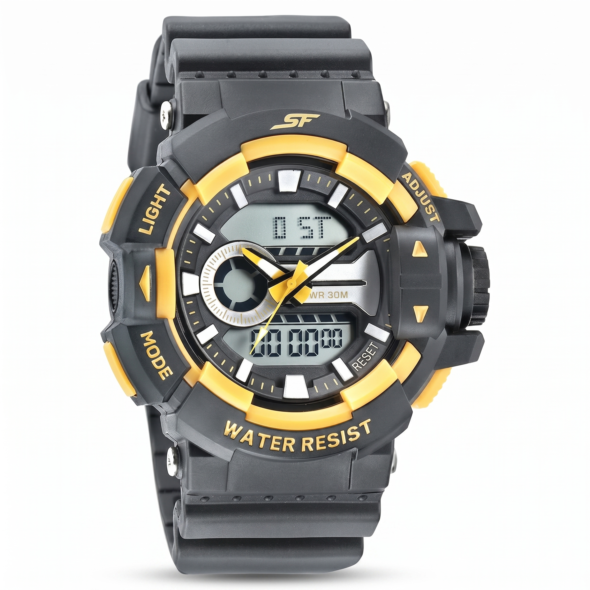 Sonata NS77118PP03 | SF Quartz Analog Digital Black Dial PU Strap Watch for Men
