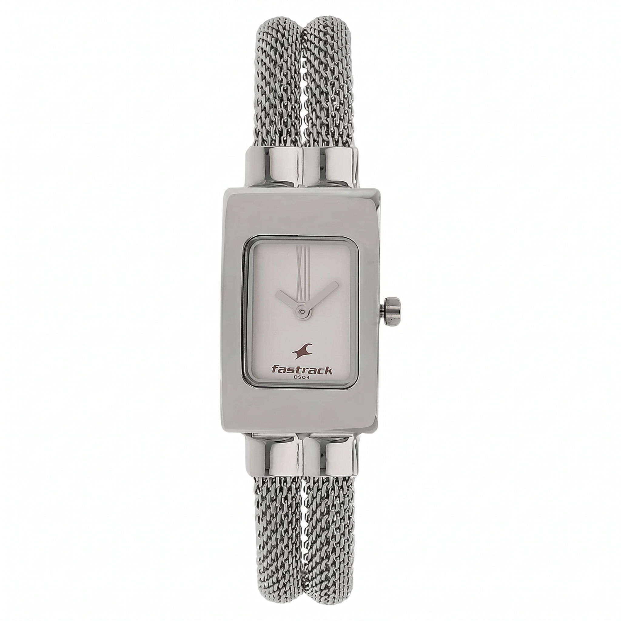 Fastrack NK2049SM09 | Fastrack Quartz Analog Silver Dial Stainless Steel Strap Watch for Girls